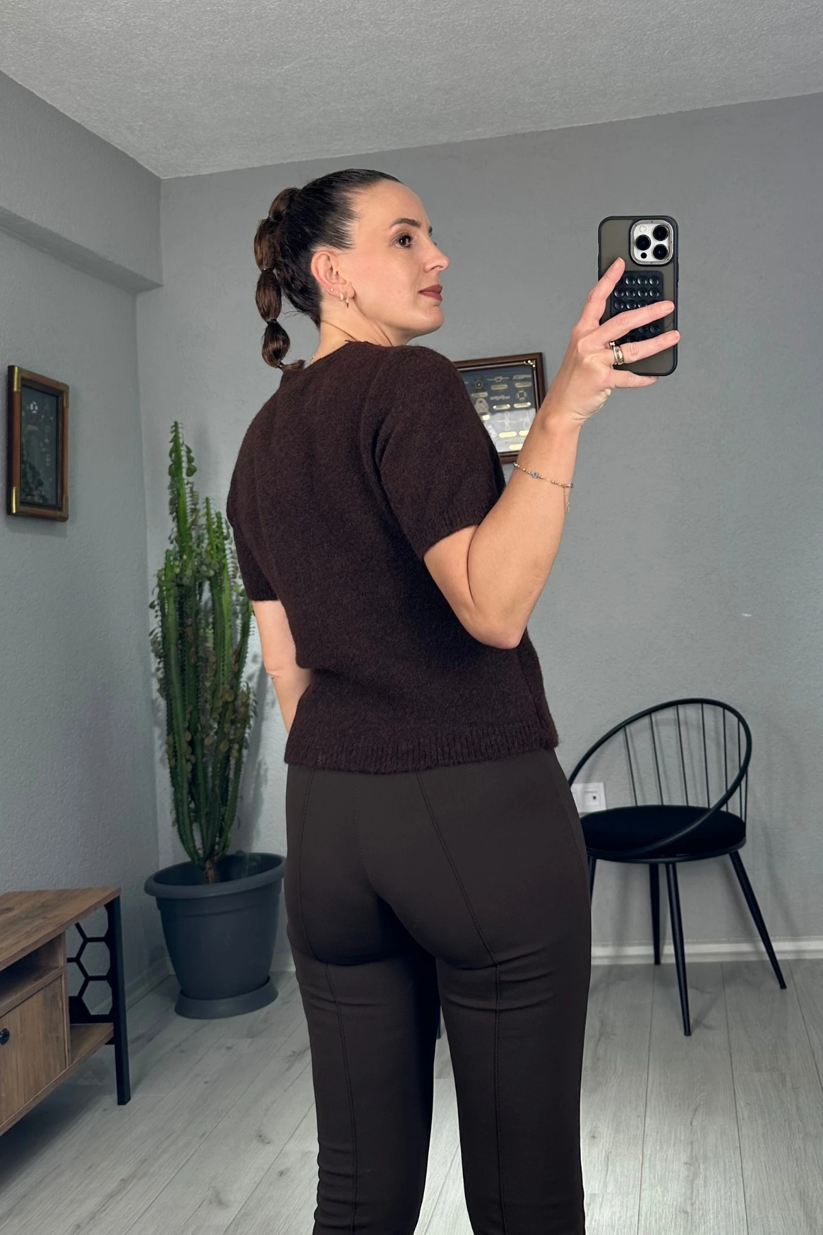 Massi Kısa Kol Crop Kazak 