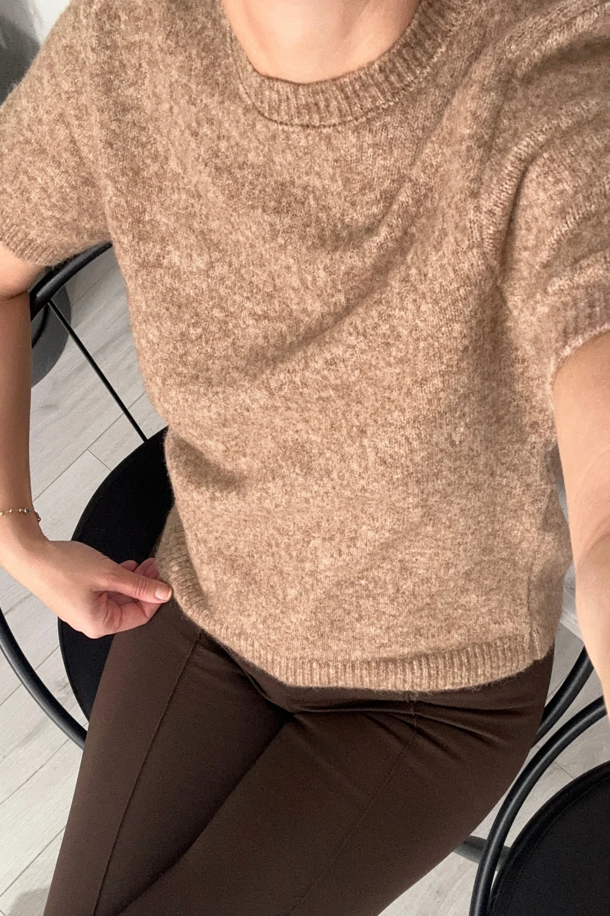 Massi Kısa Kol Crop Kazak 