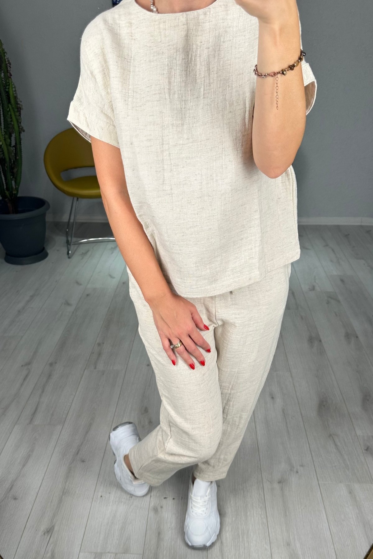 Müslin Pantolon Bluz Takım 