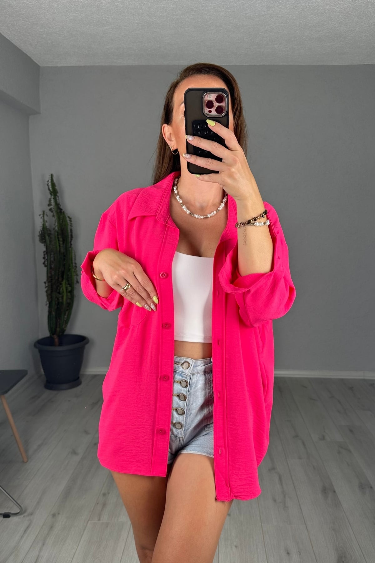 Ayrobin Oversize Cepli Gömlek