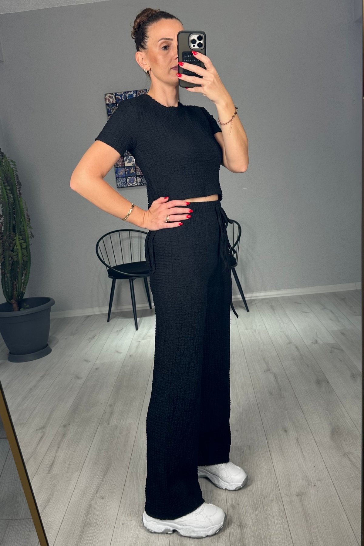 Bubble Crop Pantolon Takım