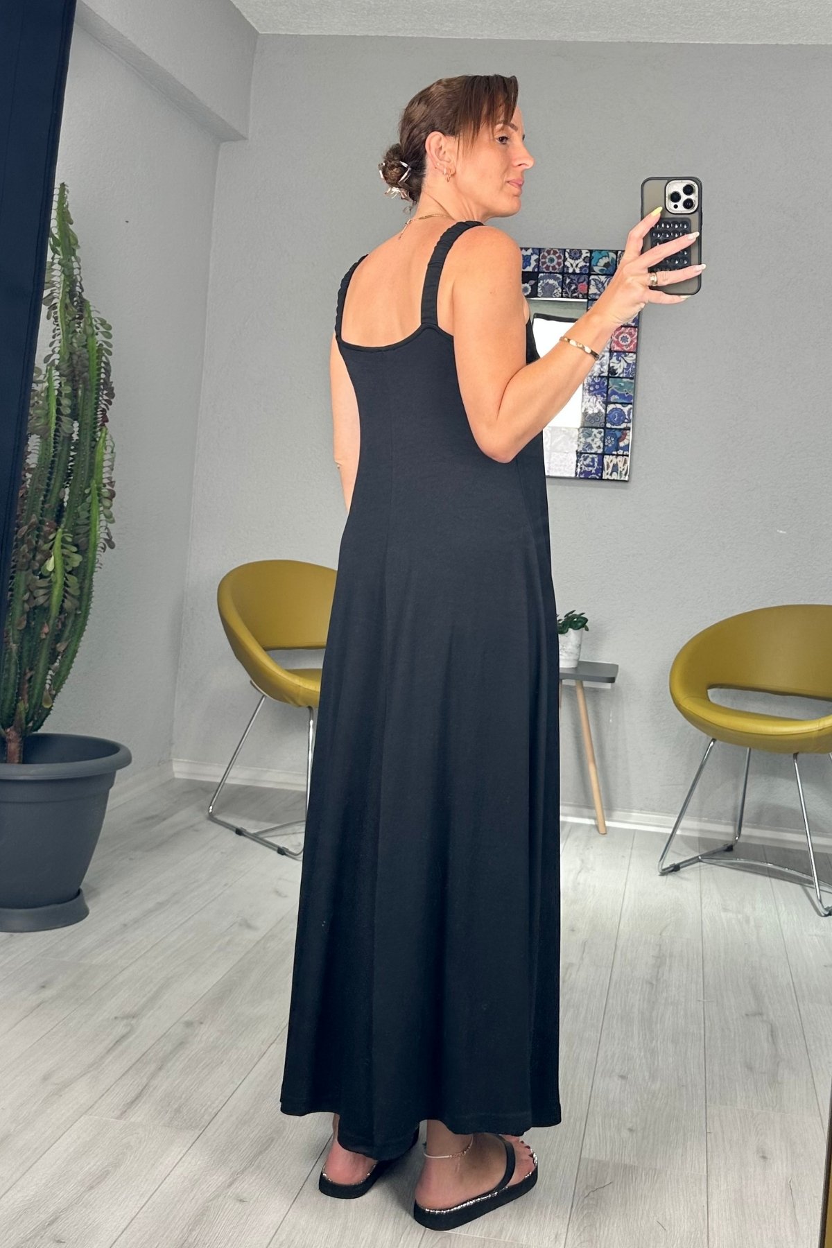 Modal Kumaş Lastik Askılı Elbise