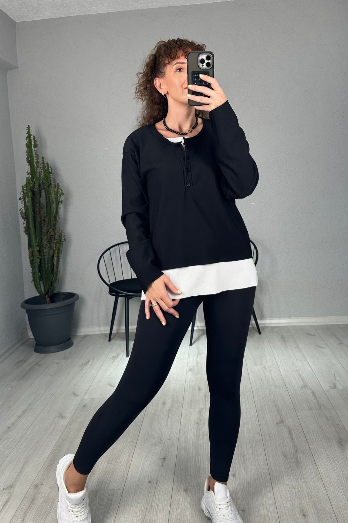 Oversize İçi Atletli 2'li Sweatshirt 