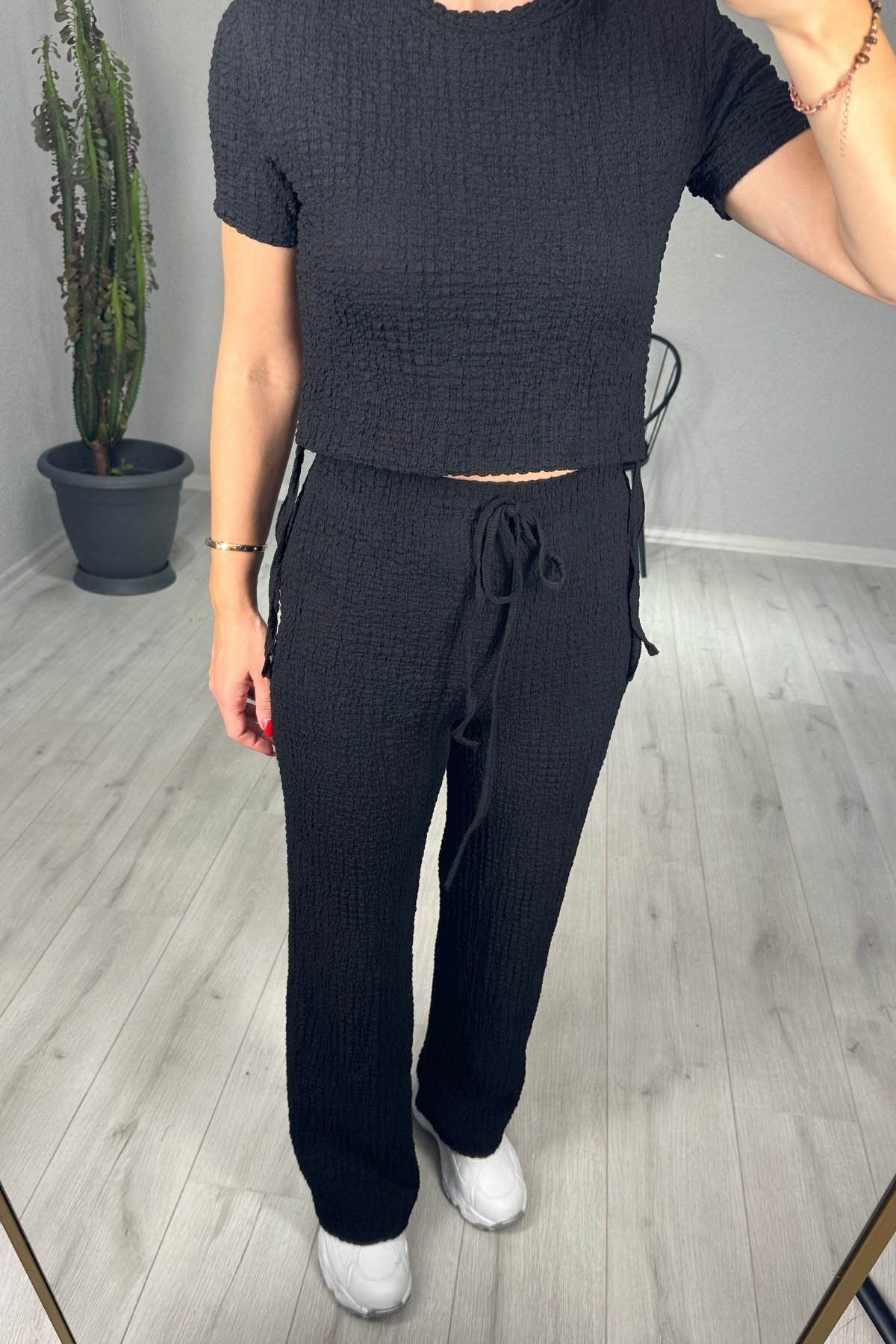 Bubble Crop Pantolon Takım
