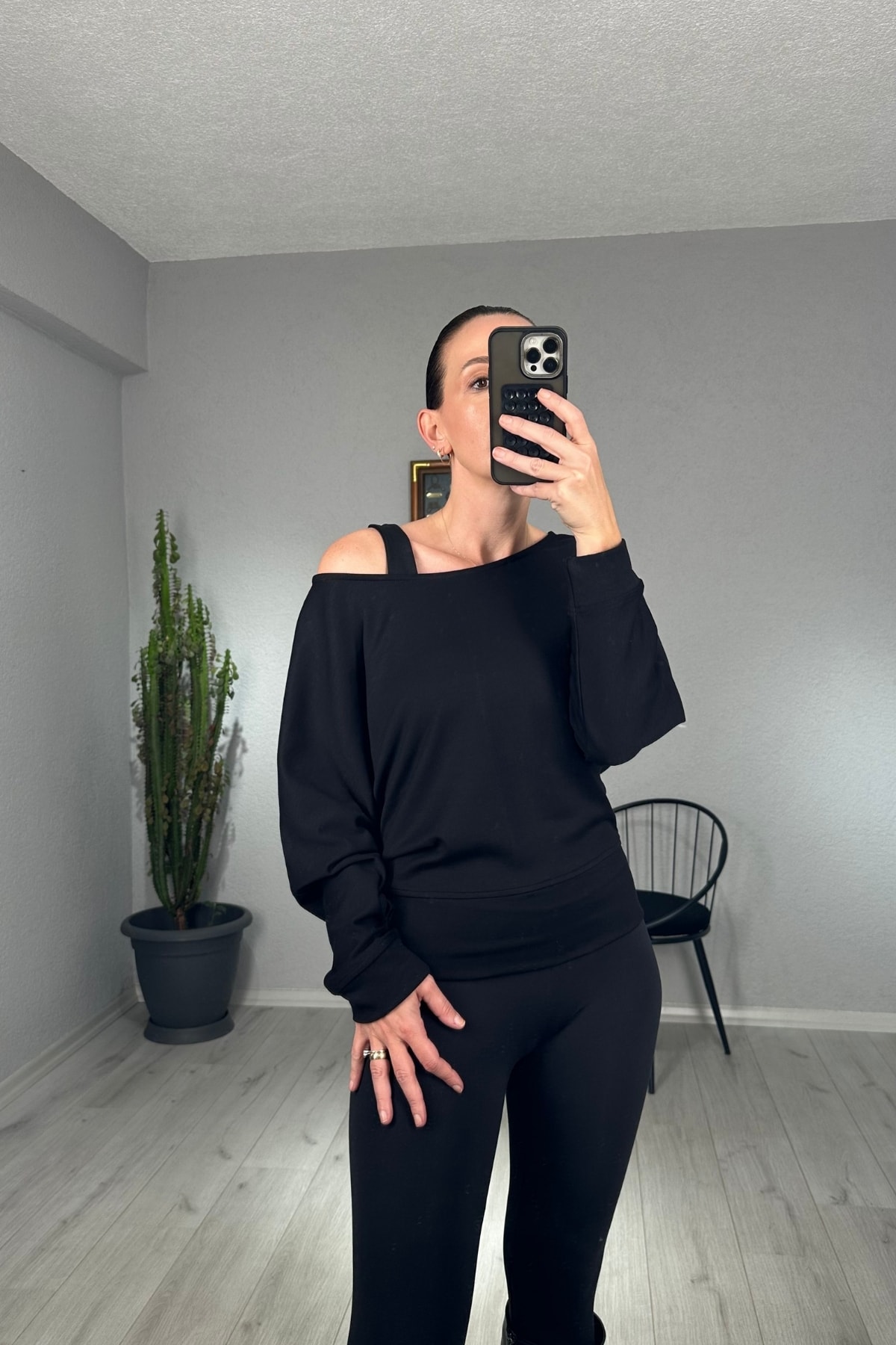 Modal Düşük Omuz Sweatshirt