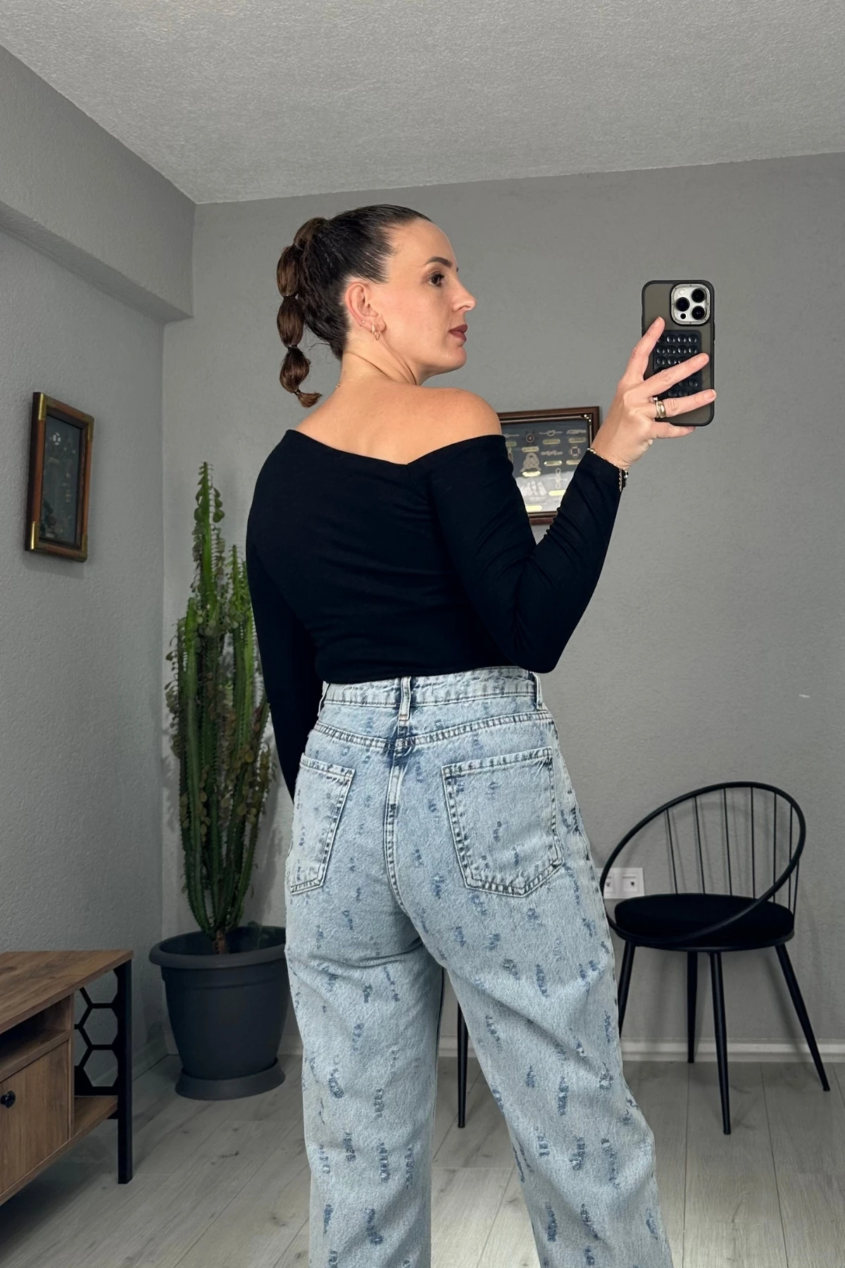 Modal Tek Omuz Uzun Kollu Body 