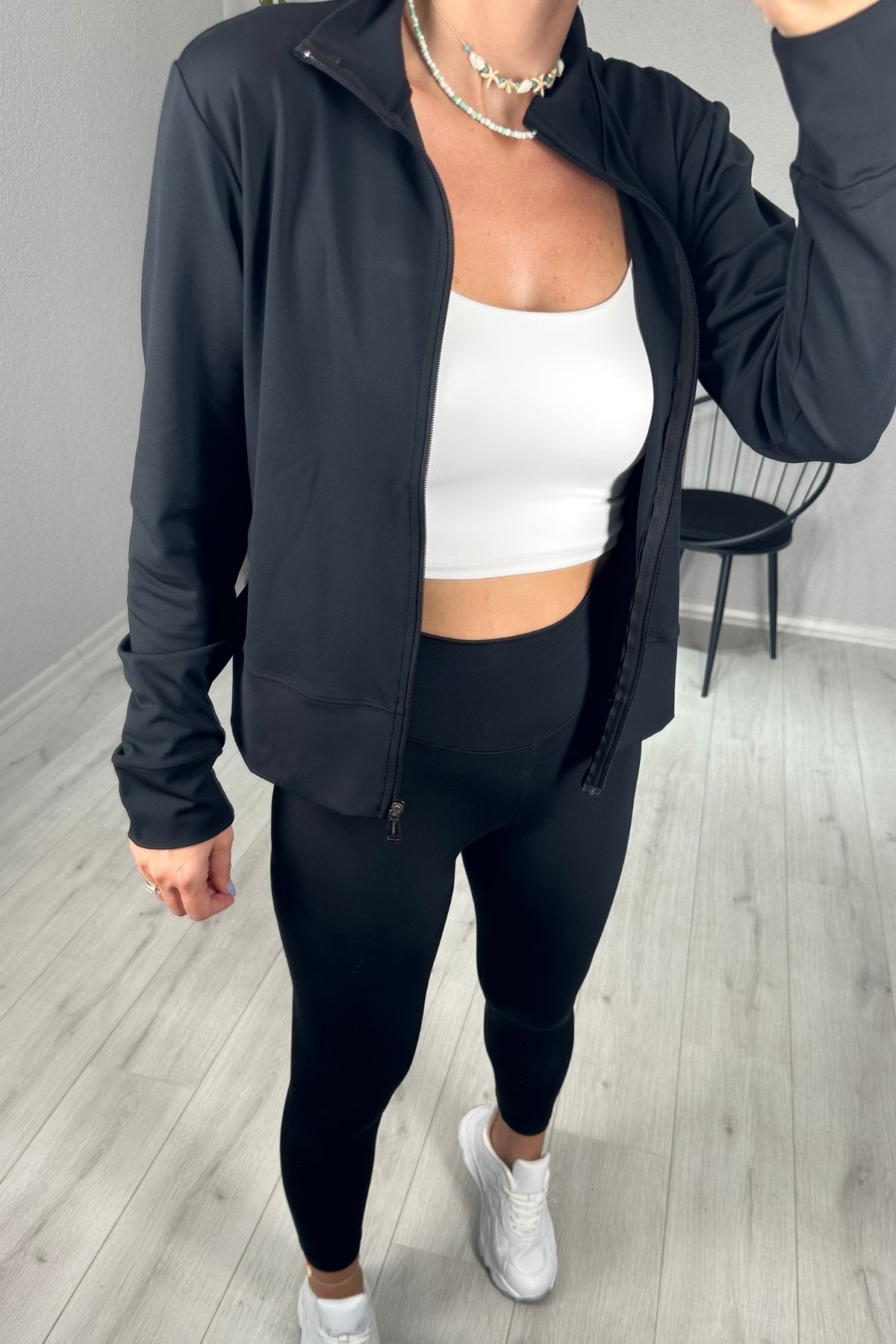 Oysh Fermuarlı Sweat Tayt Takım 