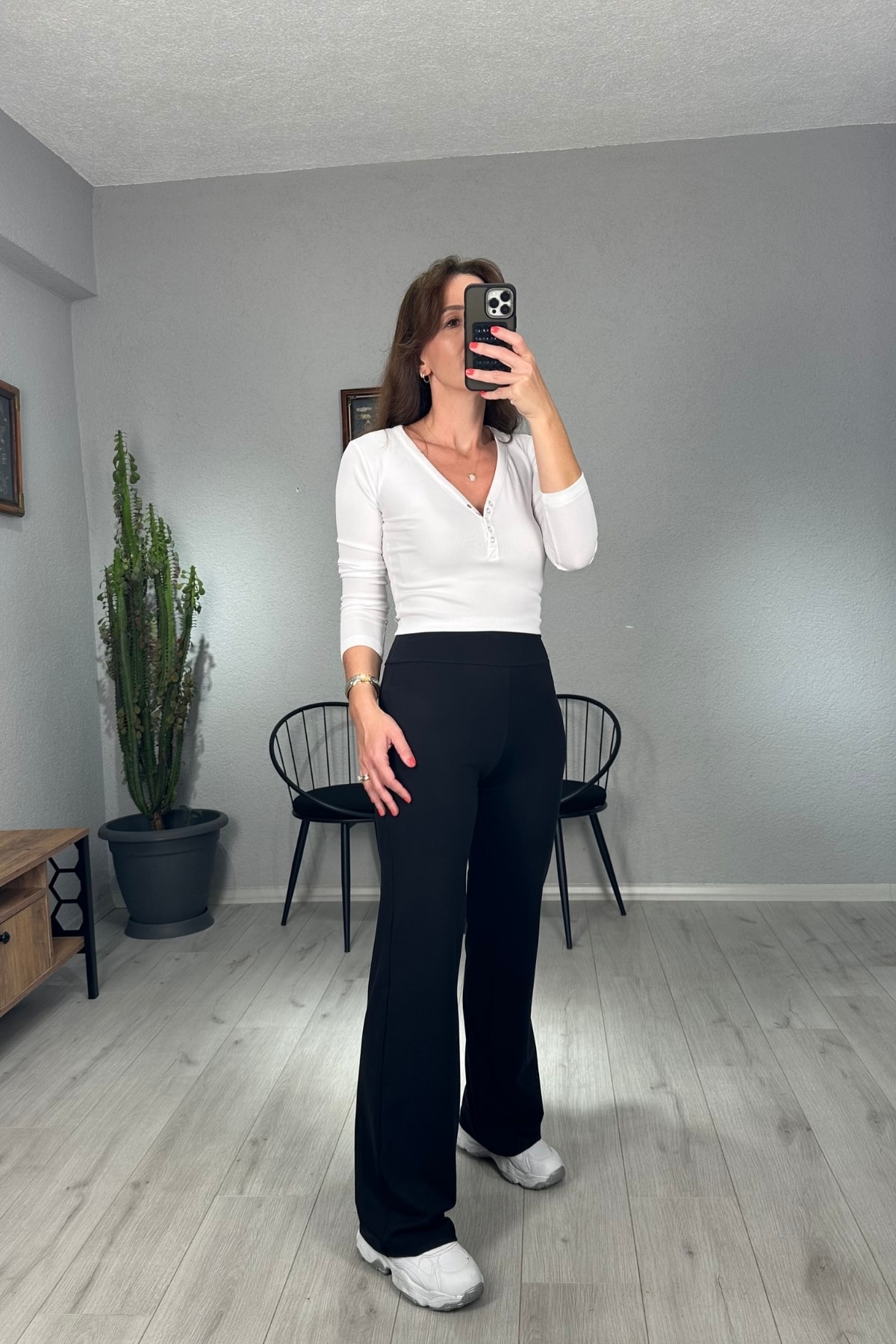 Oysh İçi Şardonlu Tayt Pantolon - Siyah