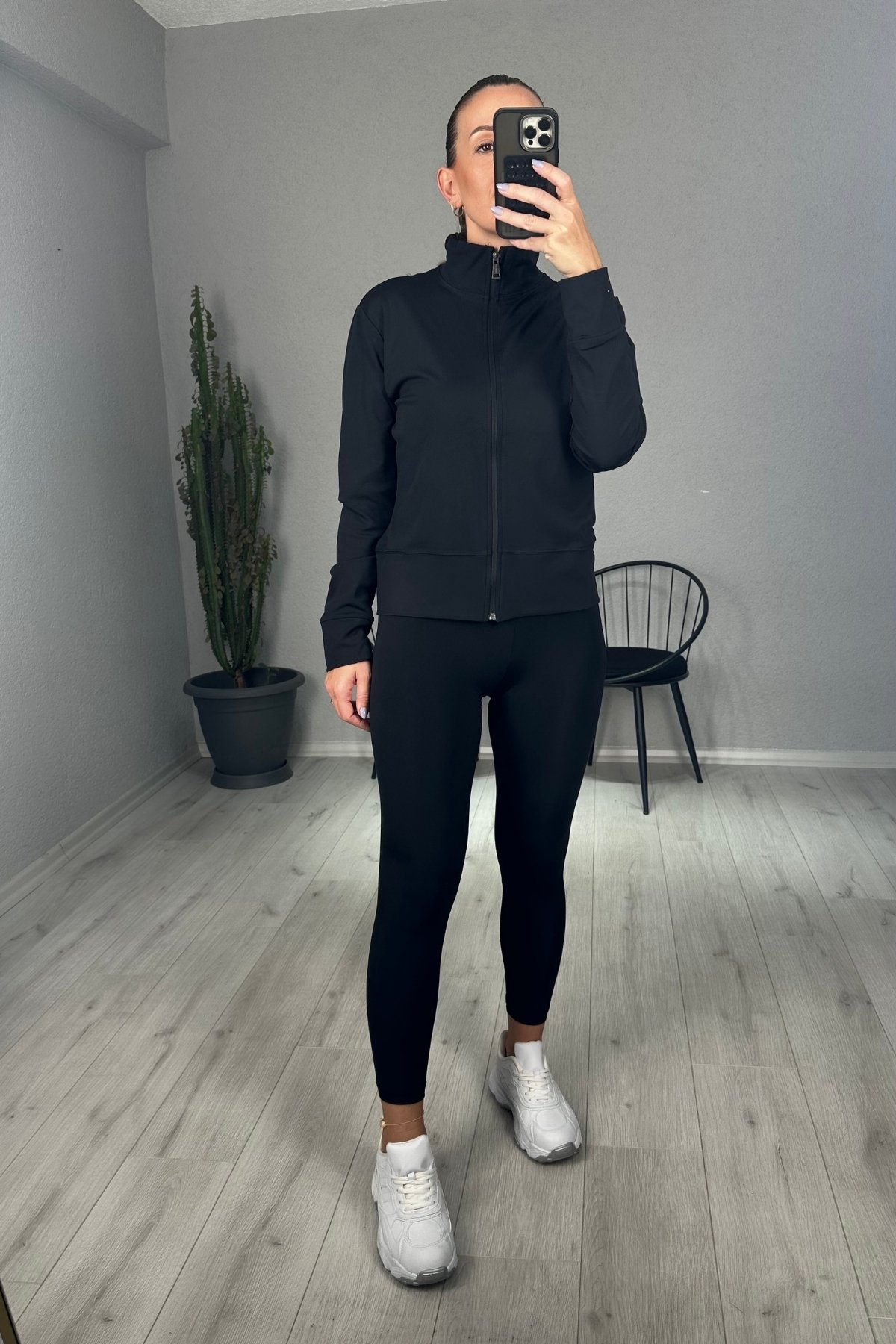 Oysh Fermuarlı Sweat Tayt Takım 