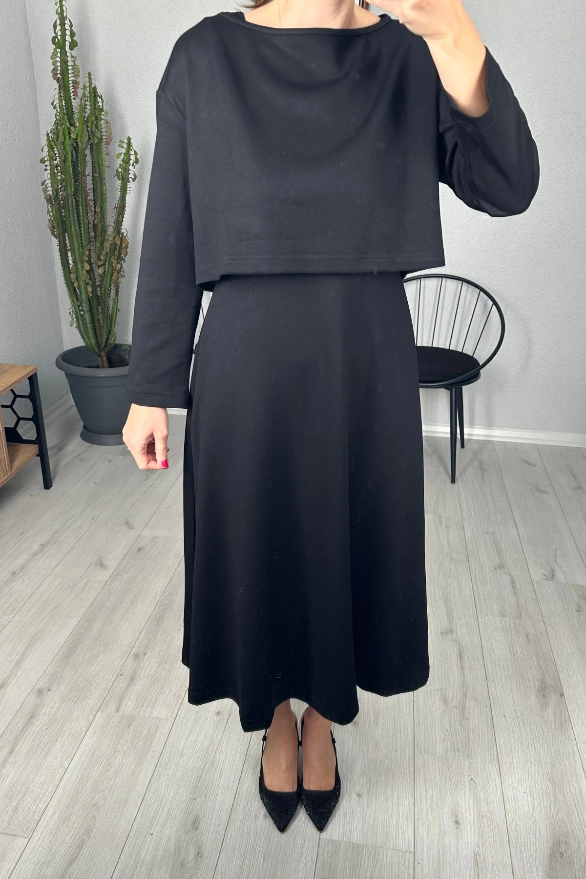 Askılı Elbise Crop Takım