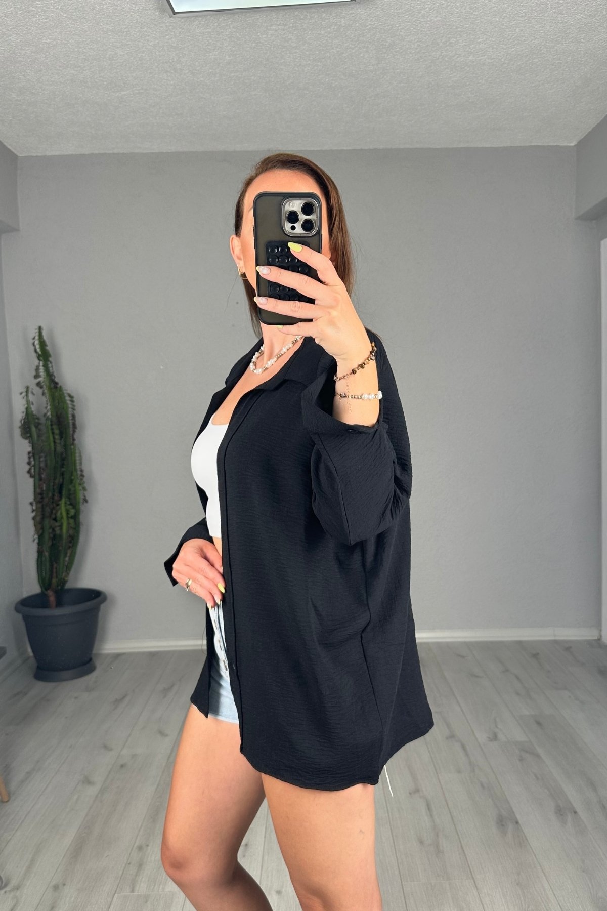 Ayrobin Oversize Cepli Gömlek