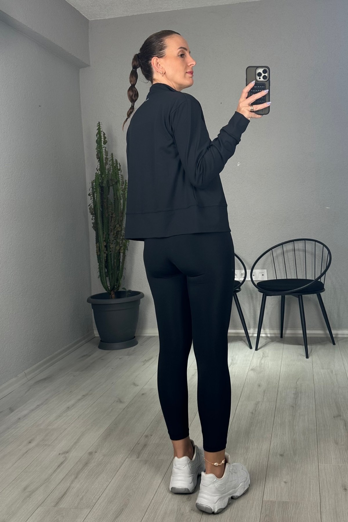 Oysh Fermuarlı Sweat Tayt Takım 