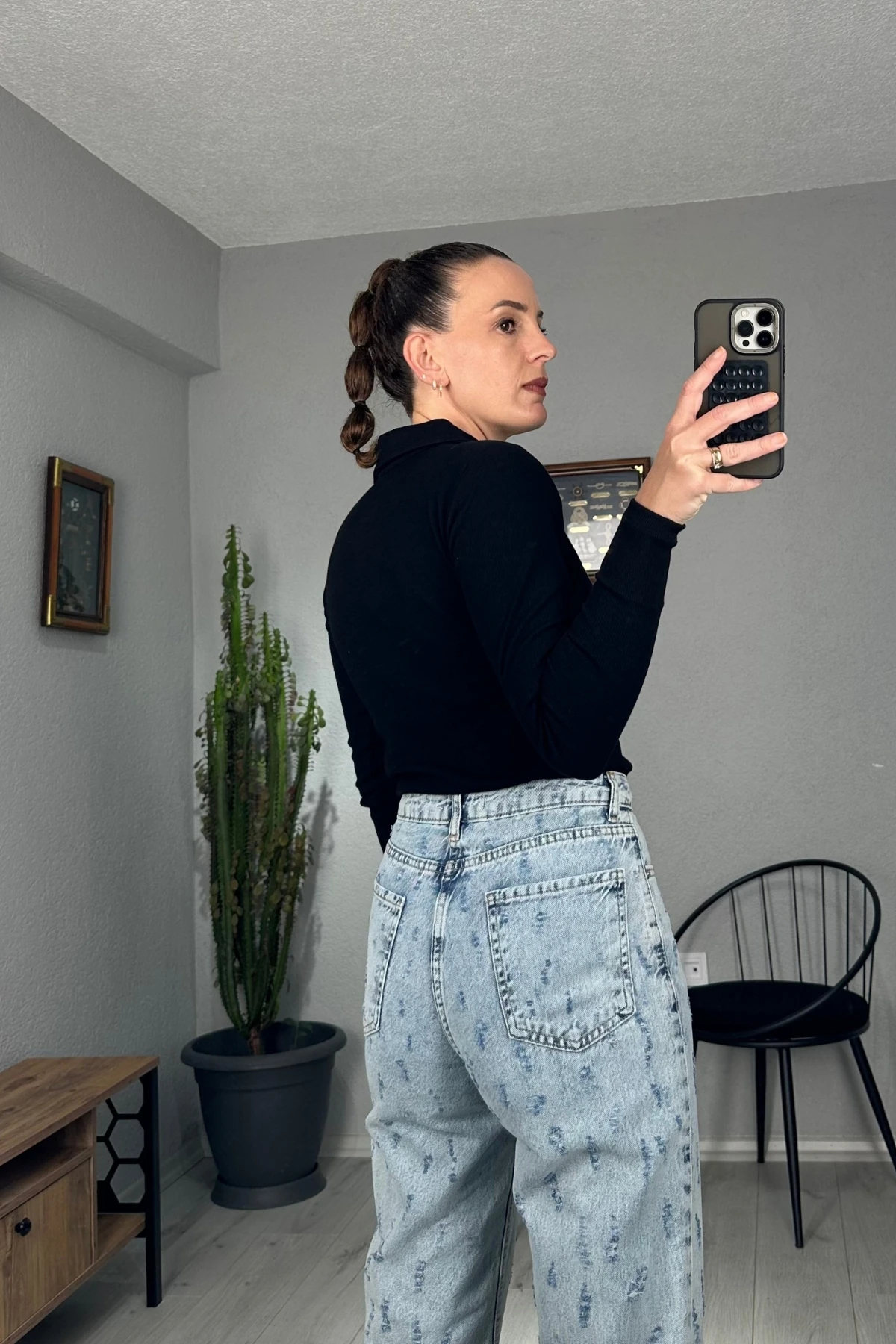 Polo Yaka Fermuarlı Vatkalı Bluz 