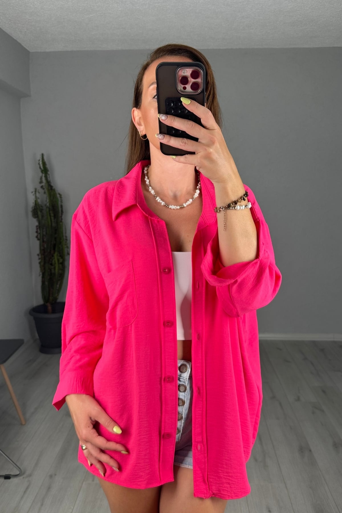 Ayrobin Oversize Cepli Gömlek