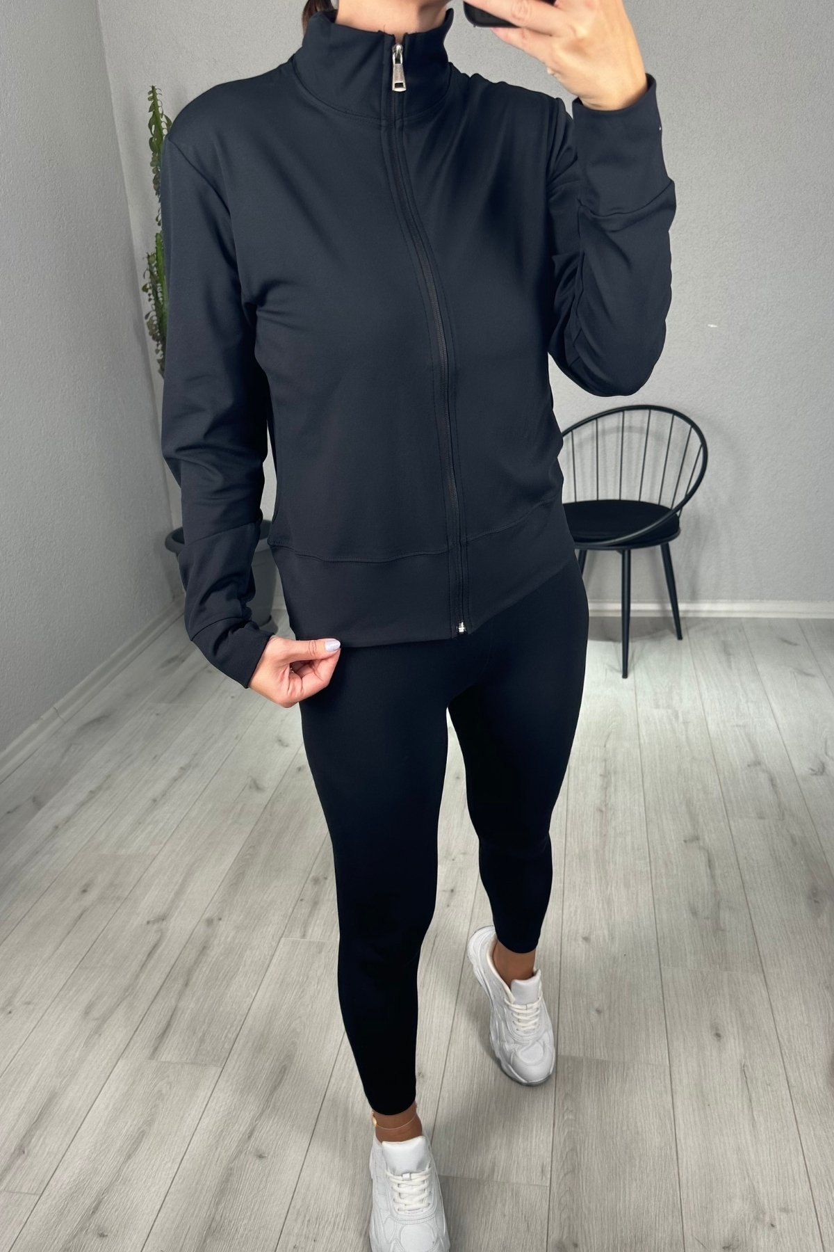 Oysh Fermuarlı Sweat Tayt Takım 