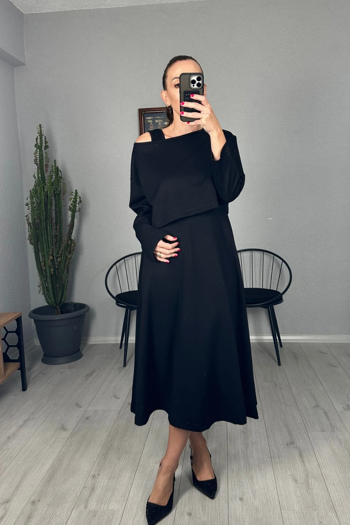 Askılı Elbise Crop Takım