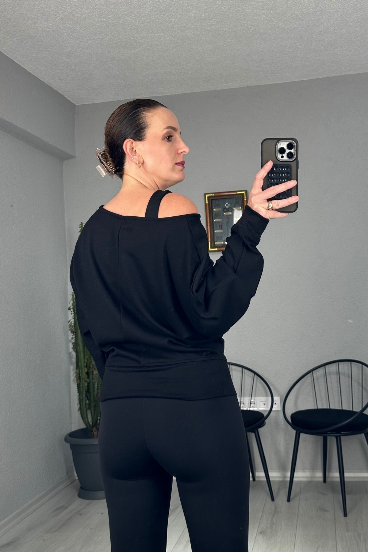Modal Düşük Omuz Sweatshirt