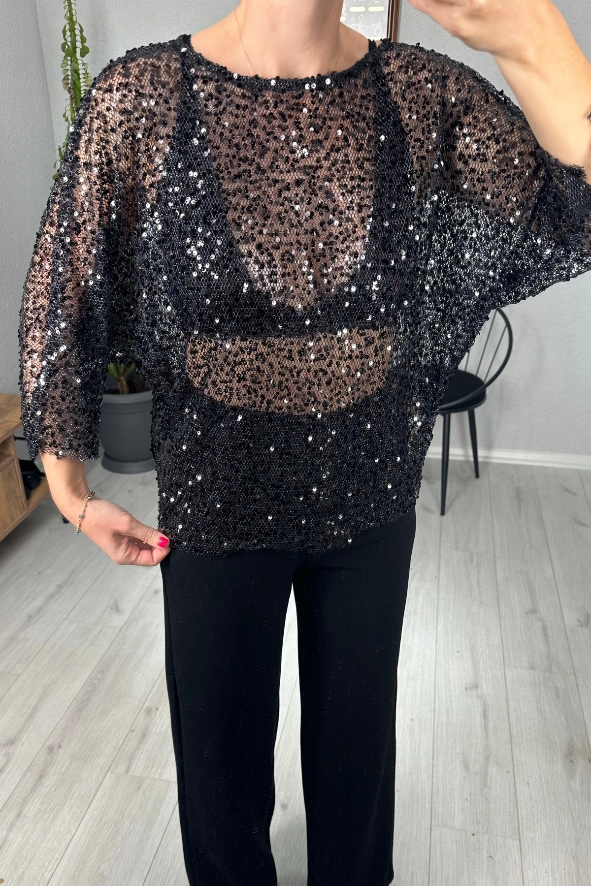 Pul Payet Transparan Ajur Bluz