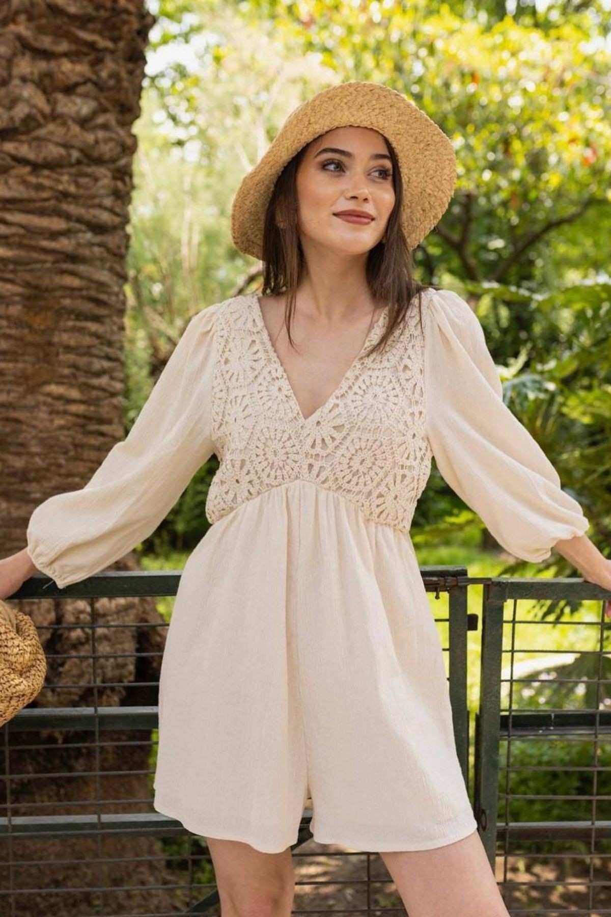 Kadın Şile Keten Kumaş Şort Tulum