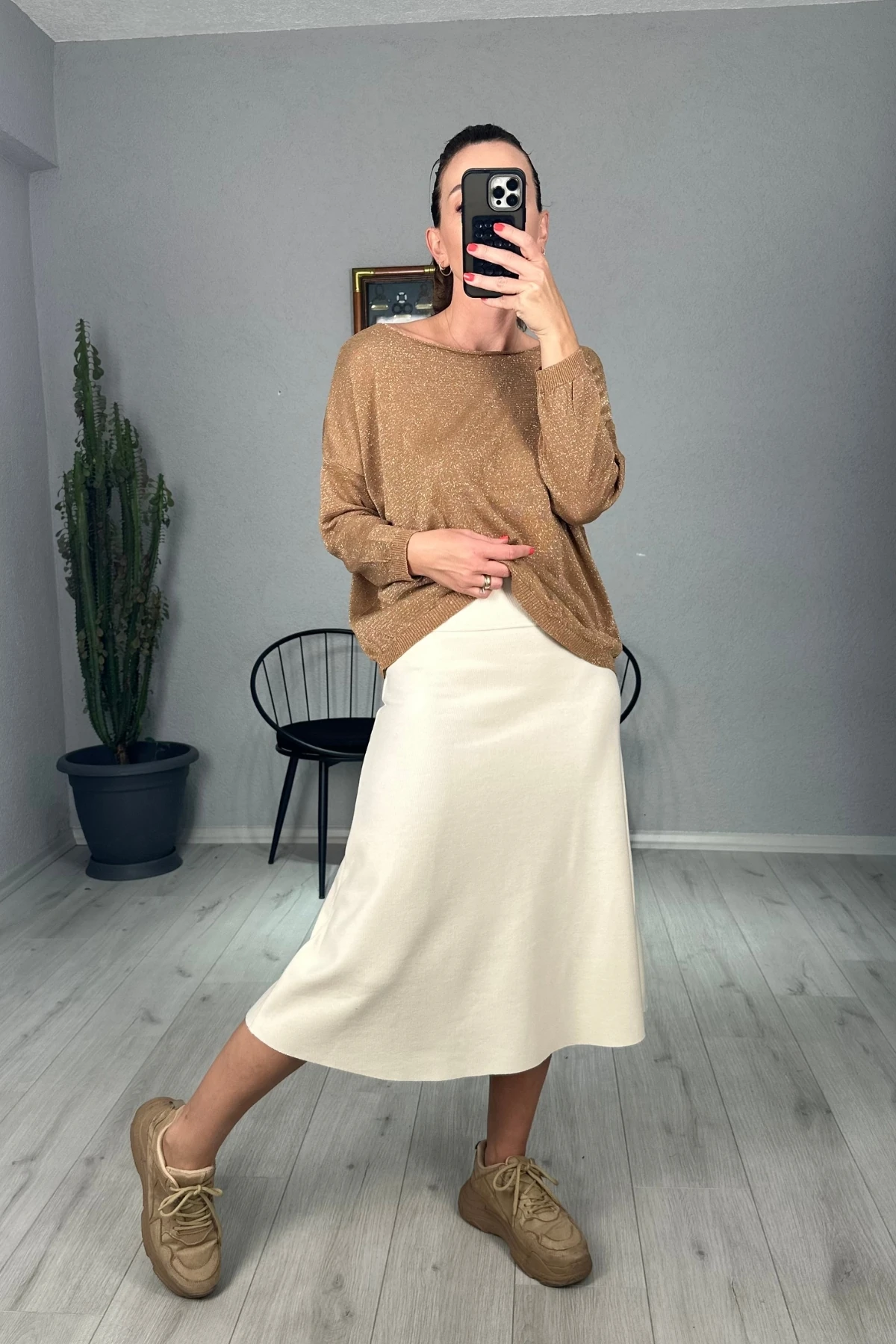 ZRA Selanik Kumaş Bel Korsajlı Etek 