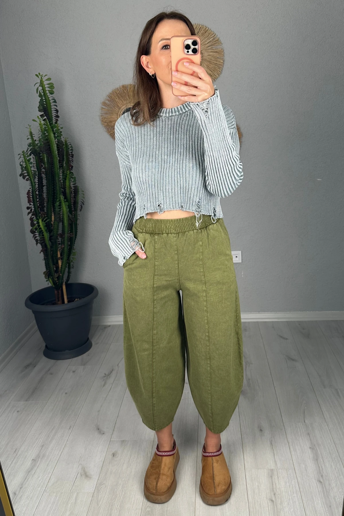 Bisiklet Yaka Yıkamalı Triko Kazak