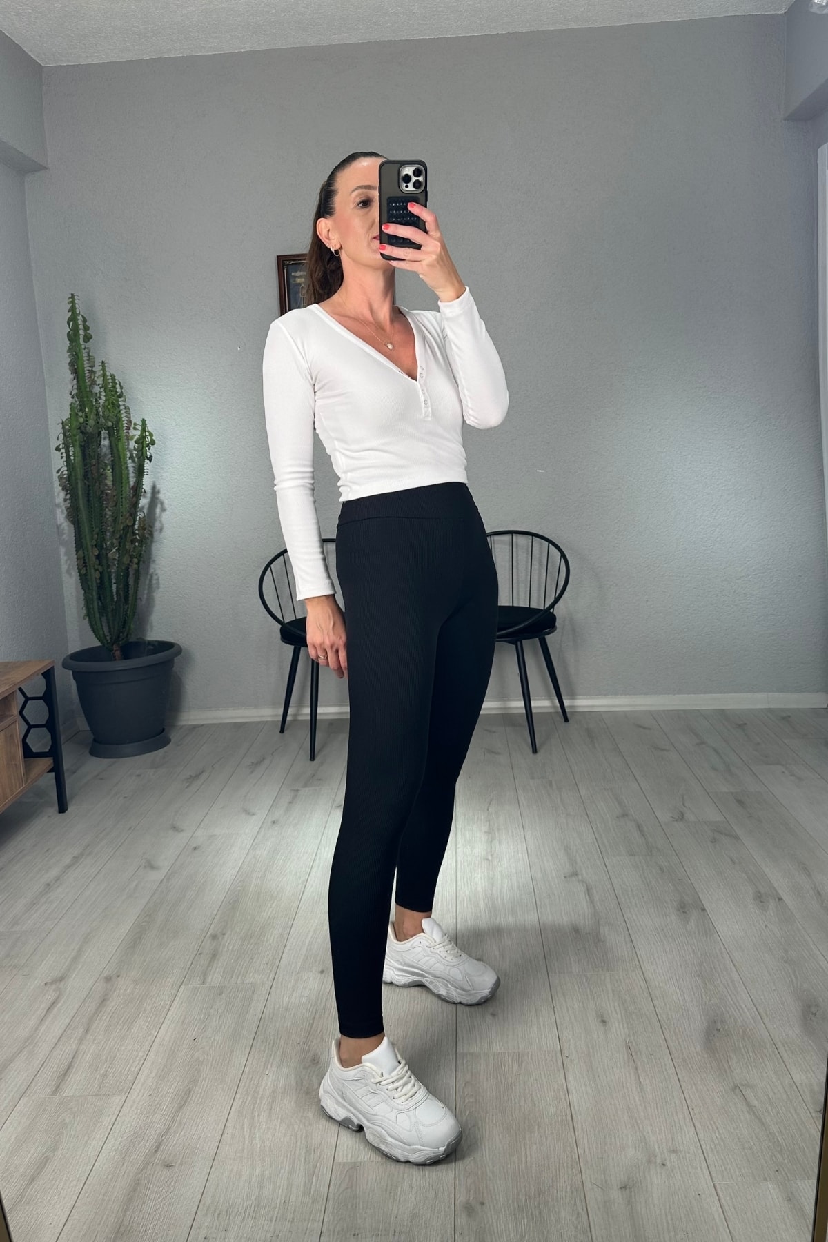 İçi Şardonlu Fitilli Tayt 