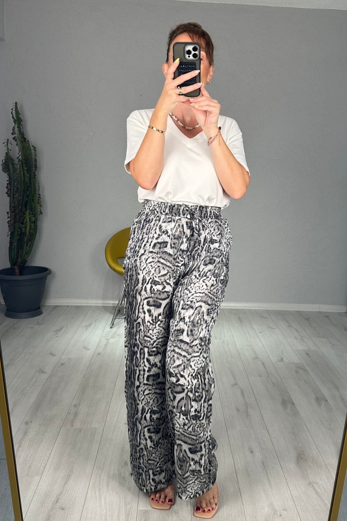 Leopar Bol Paça Pantolon 