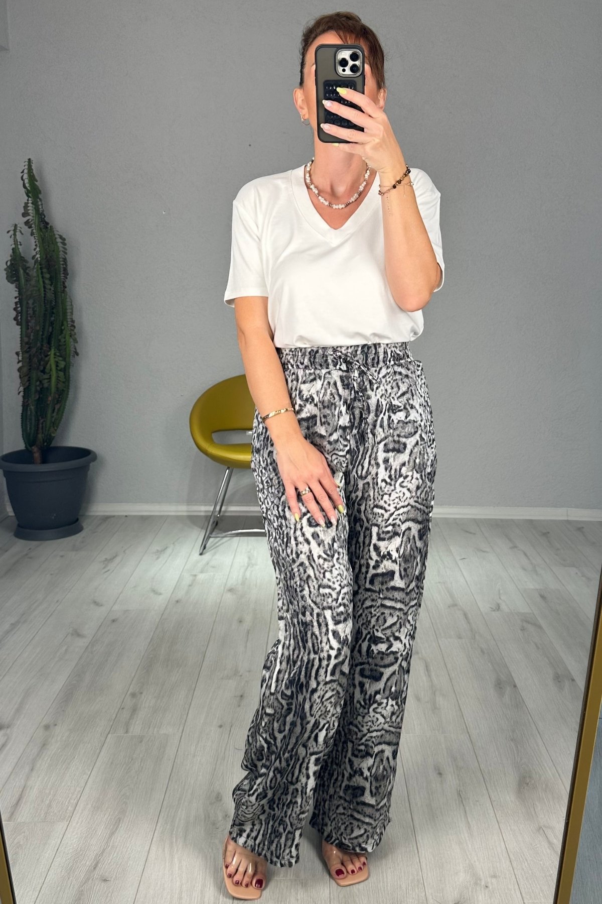 Leopar Bol Paça Pantolon 