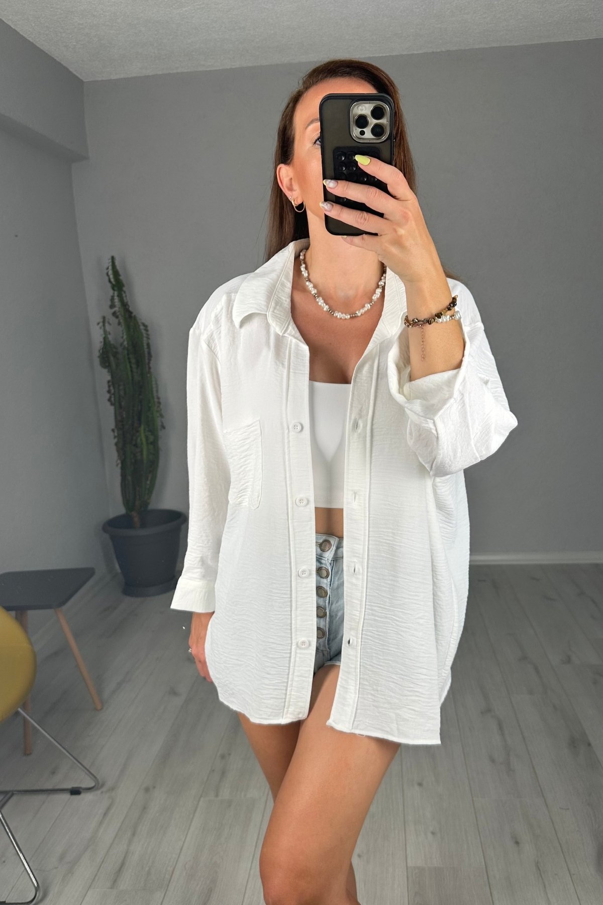 Ayrobin Oversize Cepli Gömlek