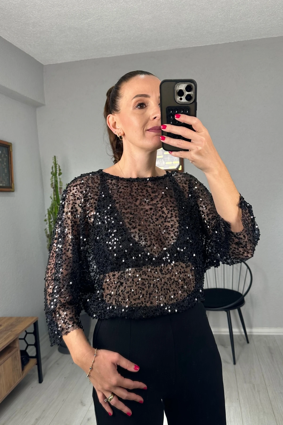 Pul Payet Transparan Ajur Bluz