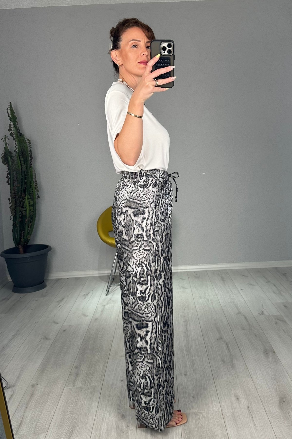 Leopar Bol Paça Pantolon 