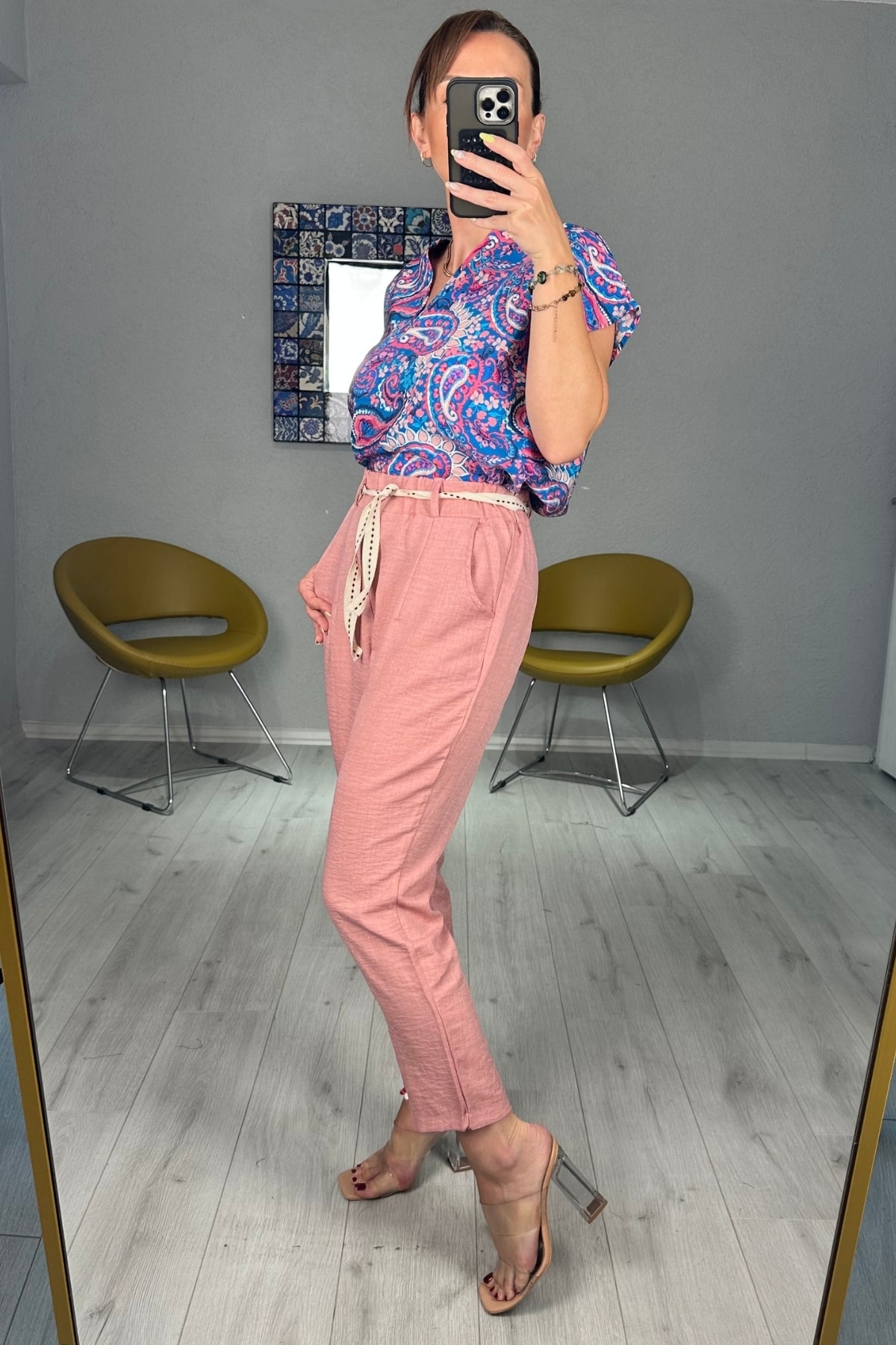 Lara Havuç Model Keten Pantolon
