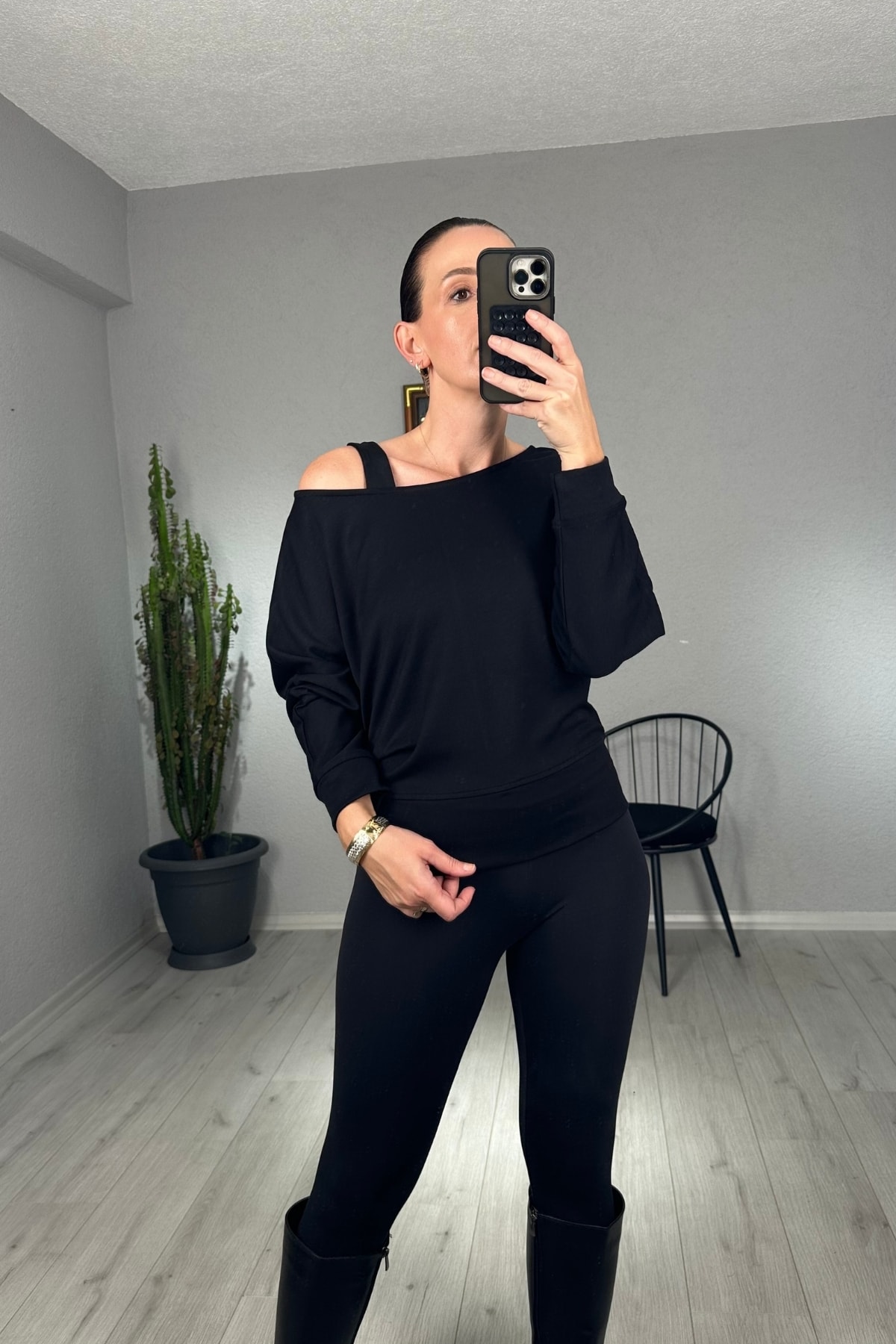 Modal Düşük Omuz Sweatshirt