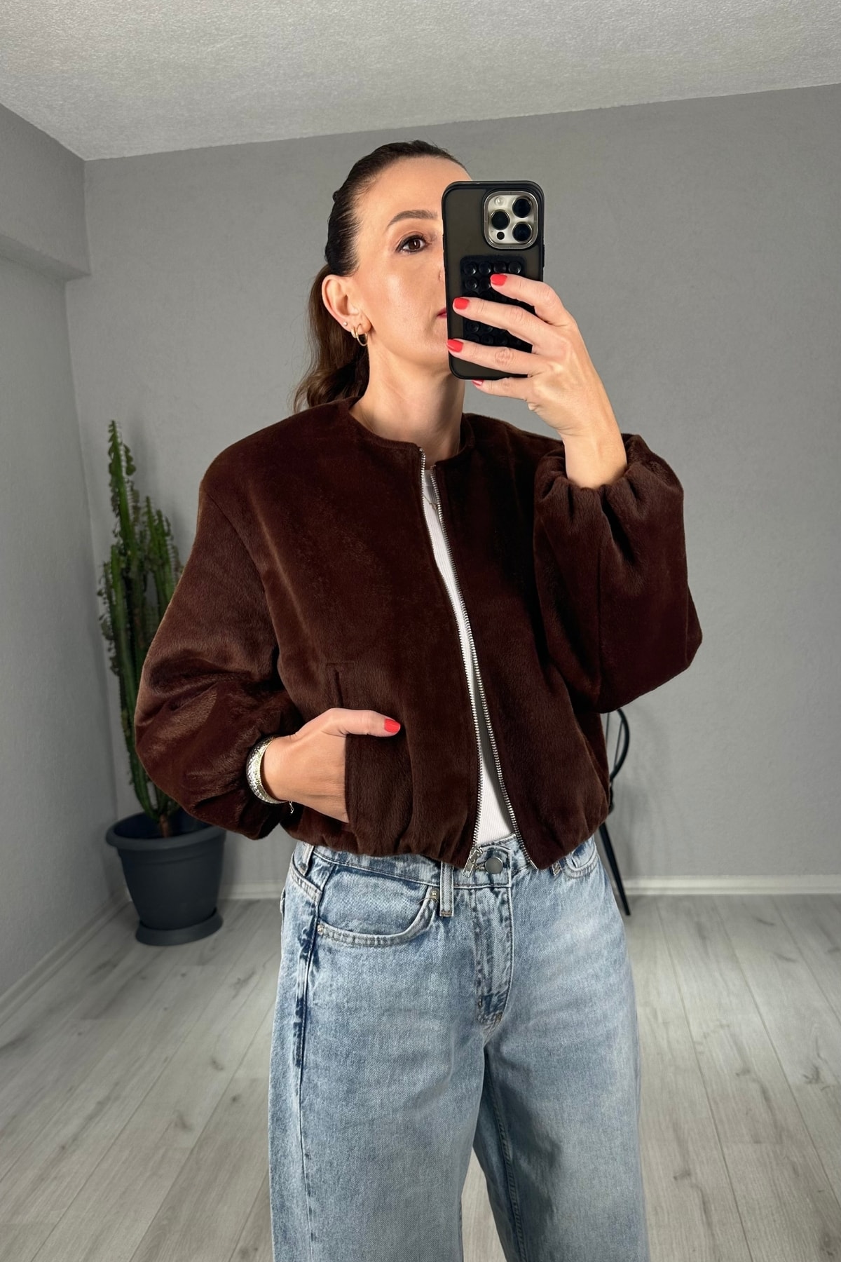 ZRA Bomber Ceket  - kahverengi
