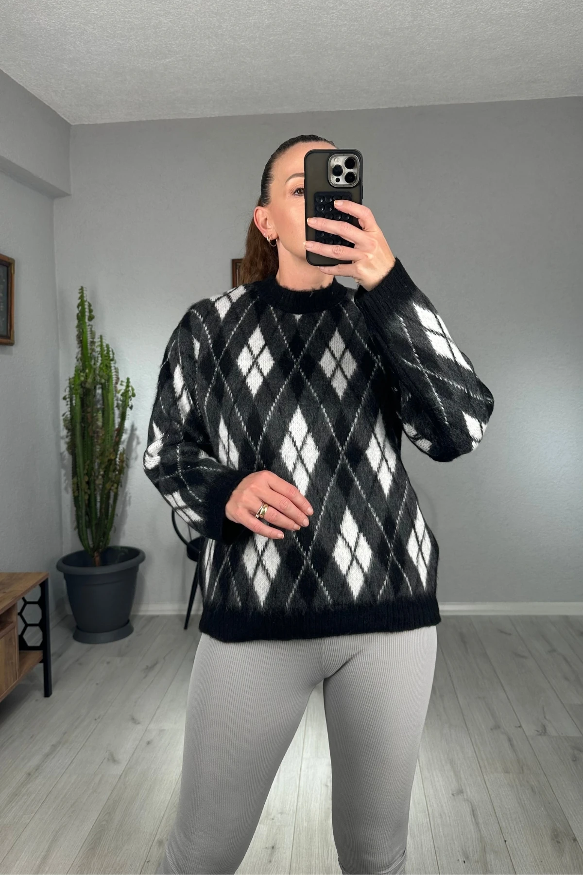 Baklava Desen Triko Kazak 