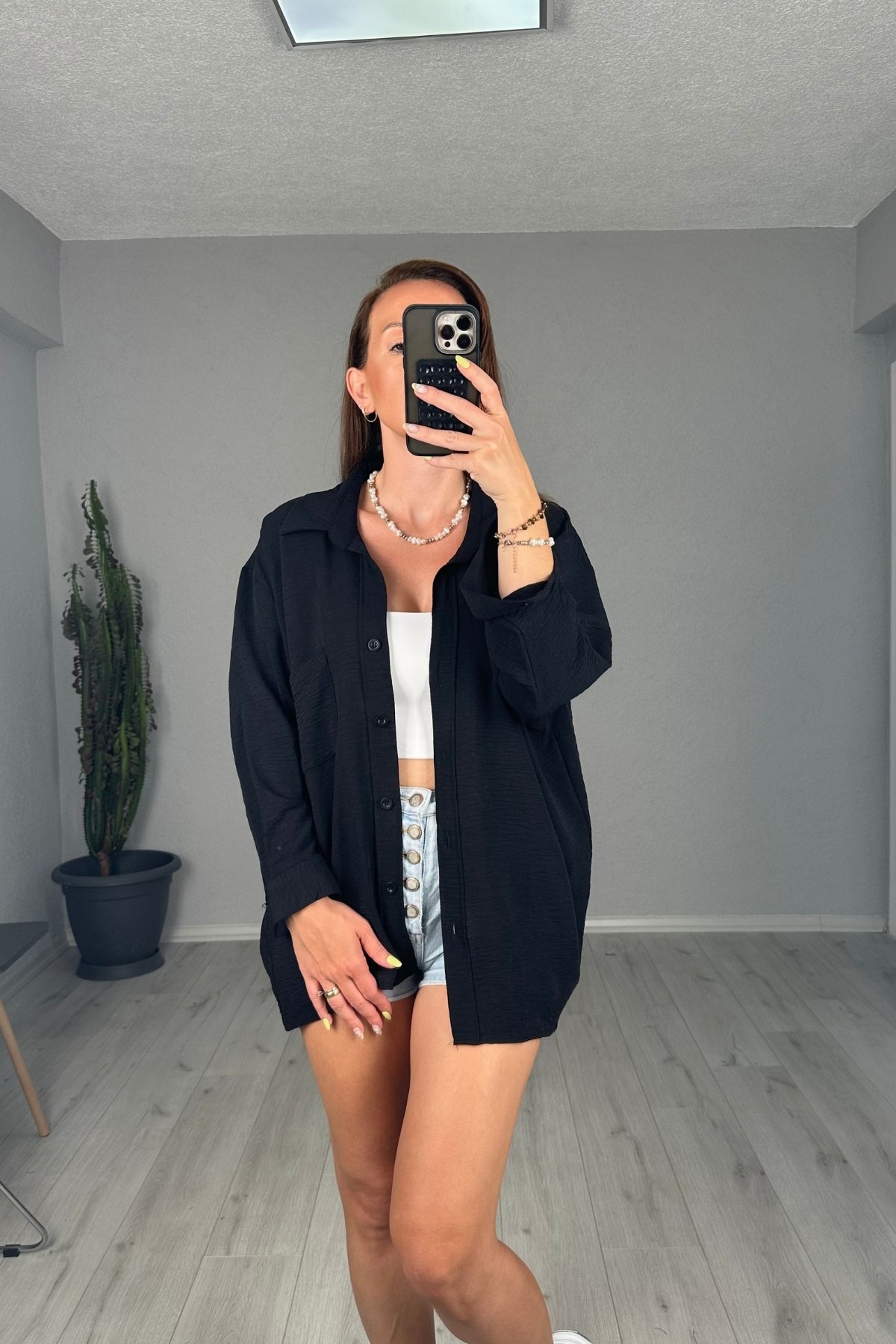 Ayrobin Oversize Cepli Gömlek