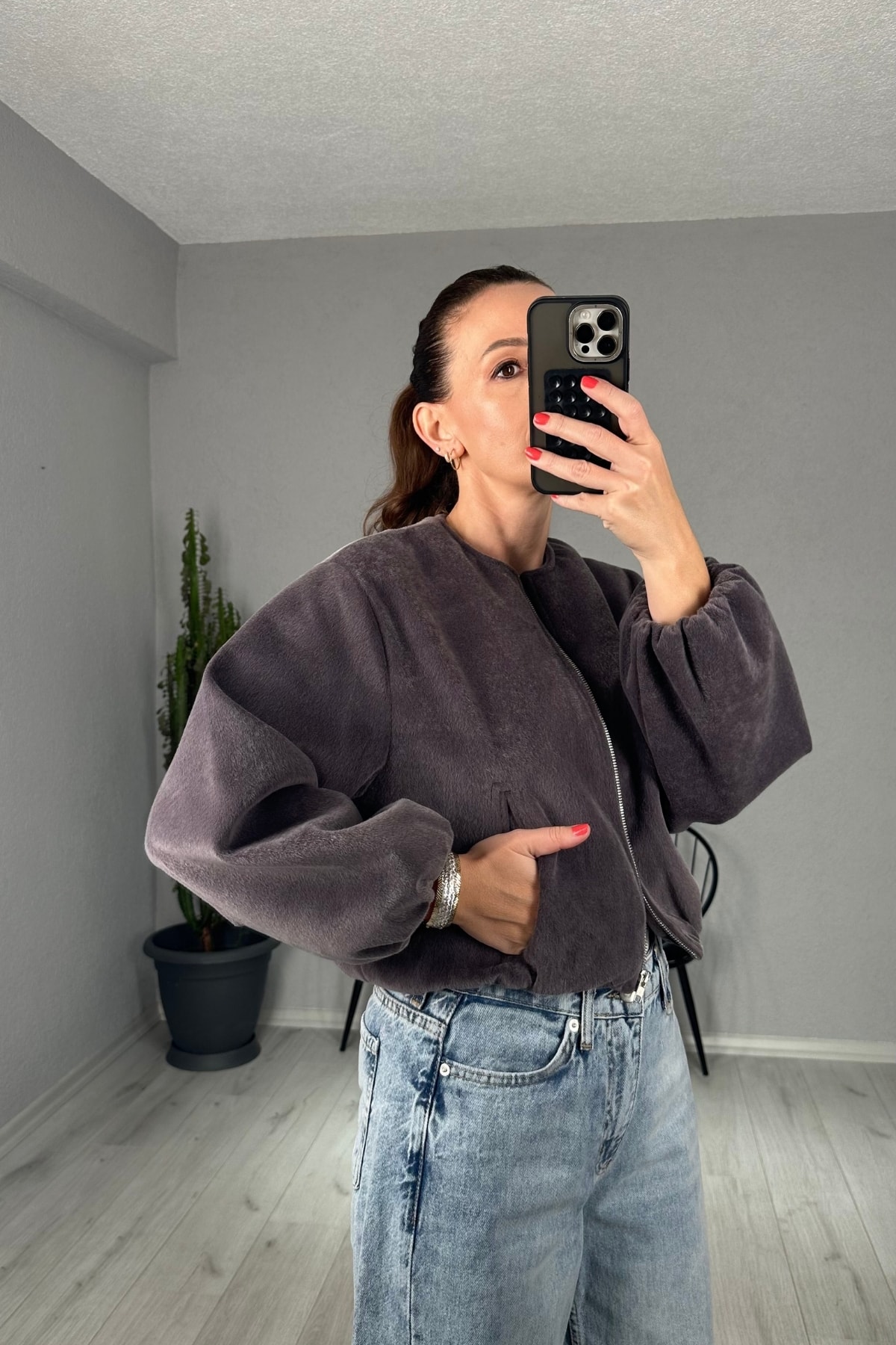 ZRA Bomber Ceket  - gri