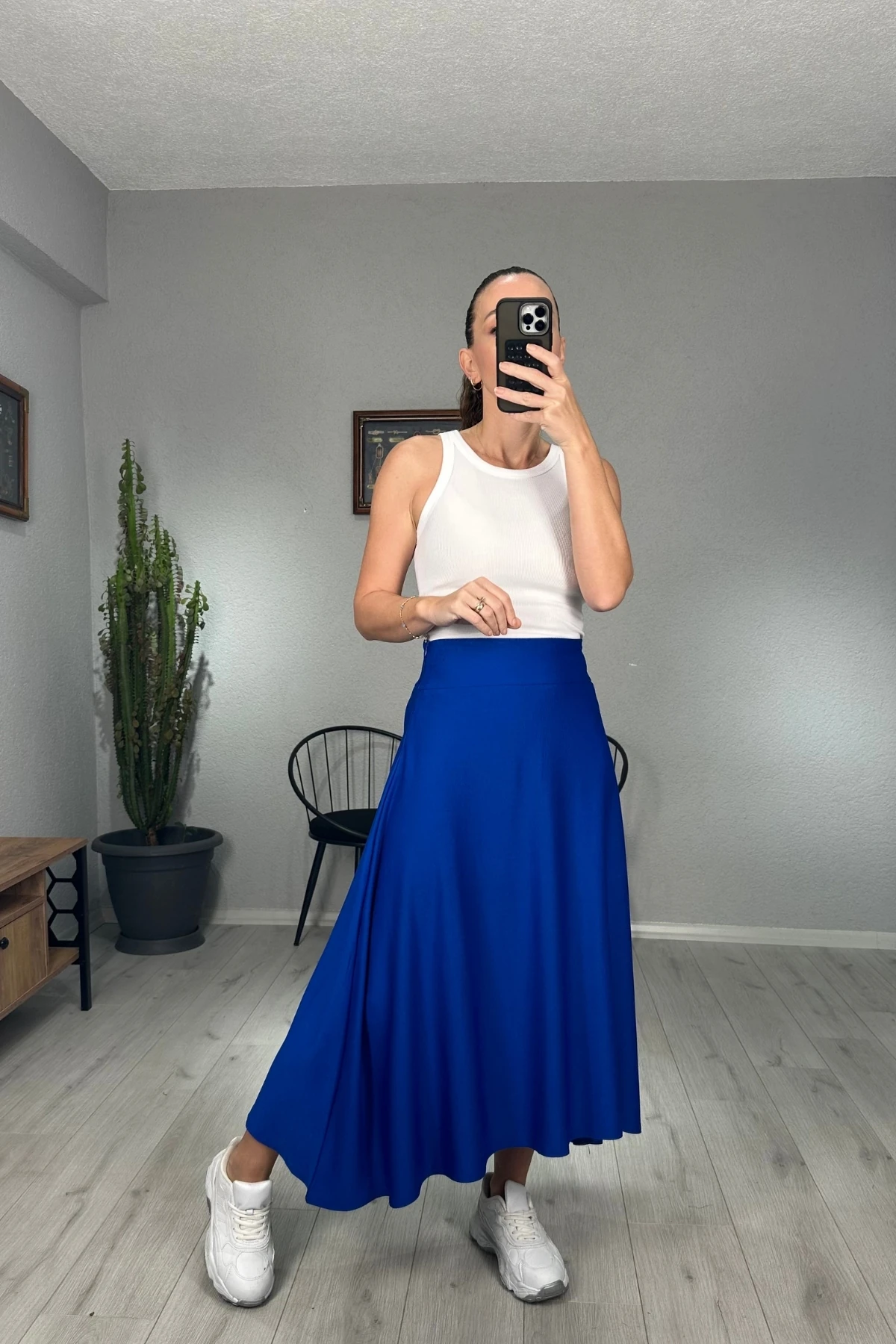 Diegonel Çan Etek  - Saks Mavisi