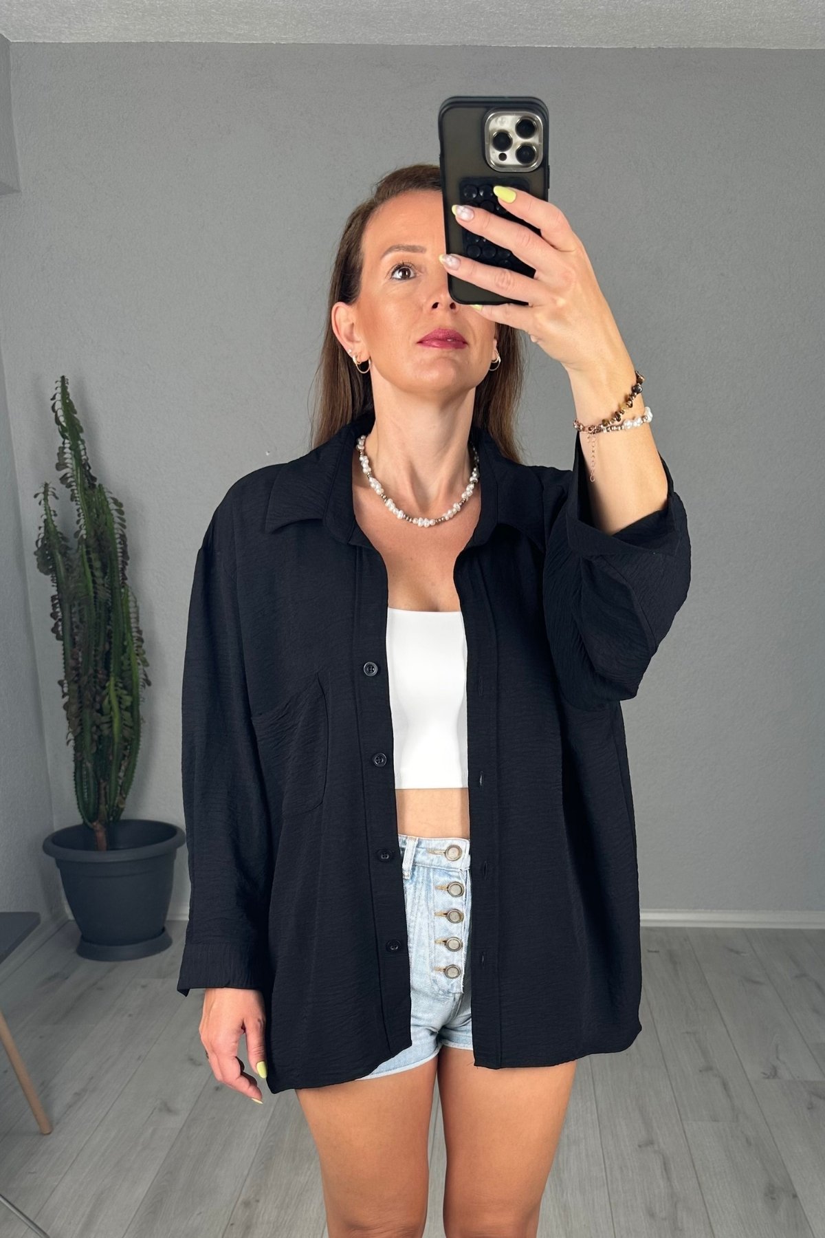 Ayrobin Oversize Cepli Gömlek