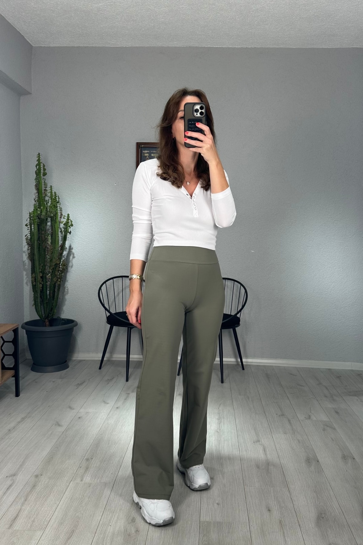 Oysh İçi Şardonlu Tayt Pantolon - mint yeşili