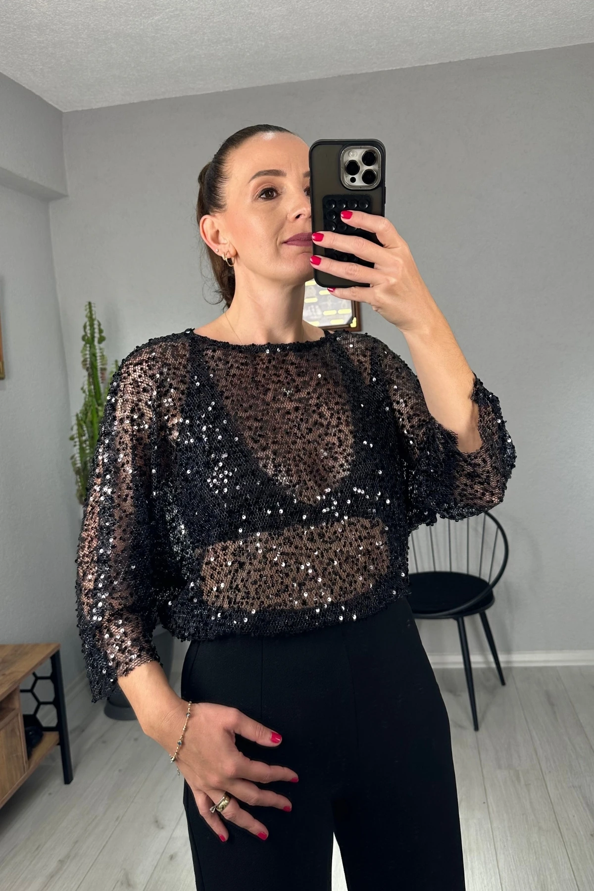 Pul Payet Transparan Ajur Bluz