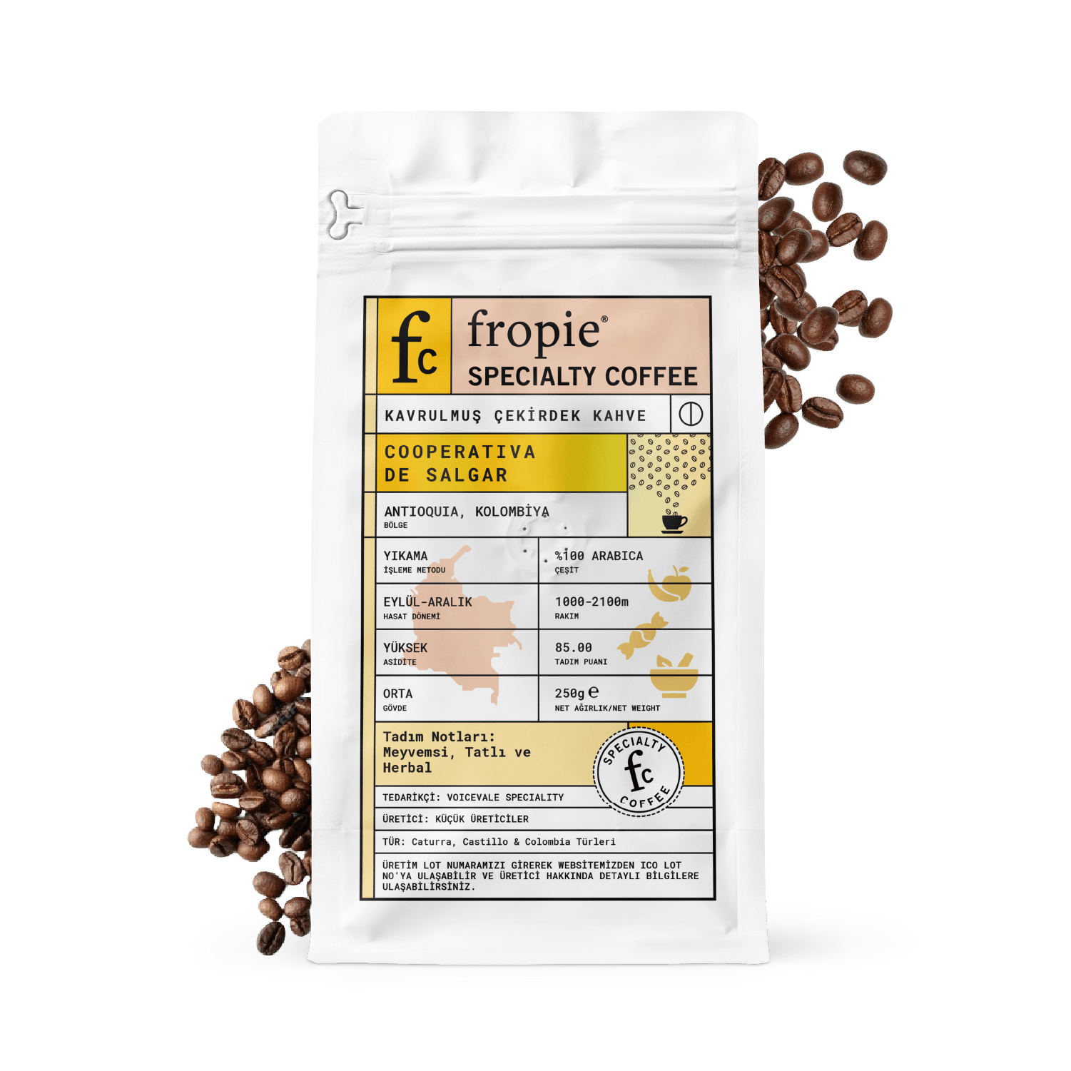 Toptan - Çekirdek Kahve 250gr - Kolombiya