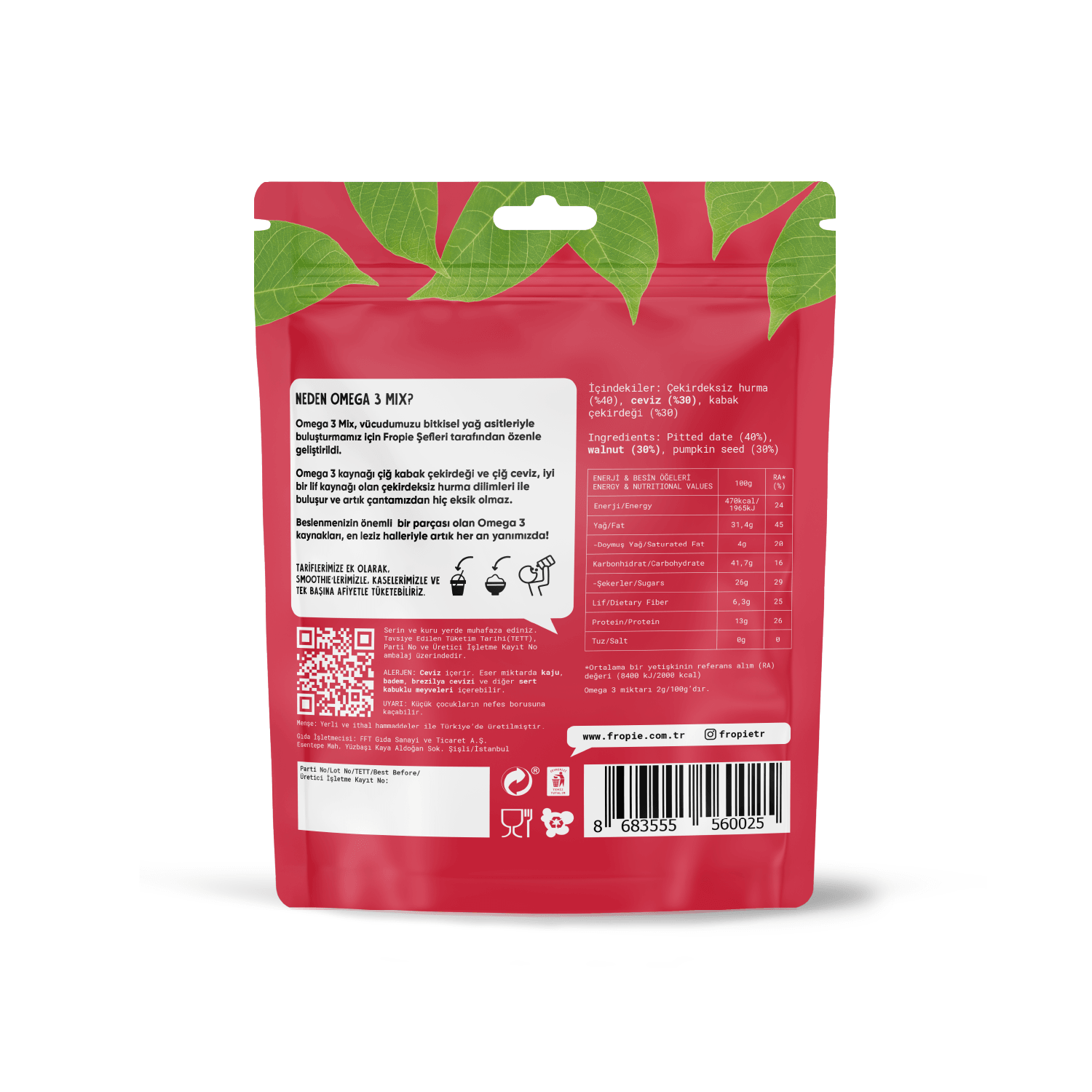 Toptan - Karışık Kuruyemiş - Omega 3 Mix 75 gr 12 Adet