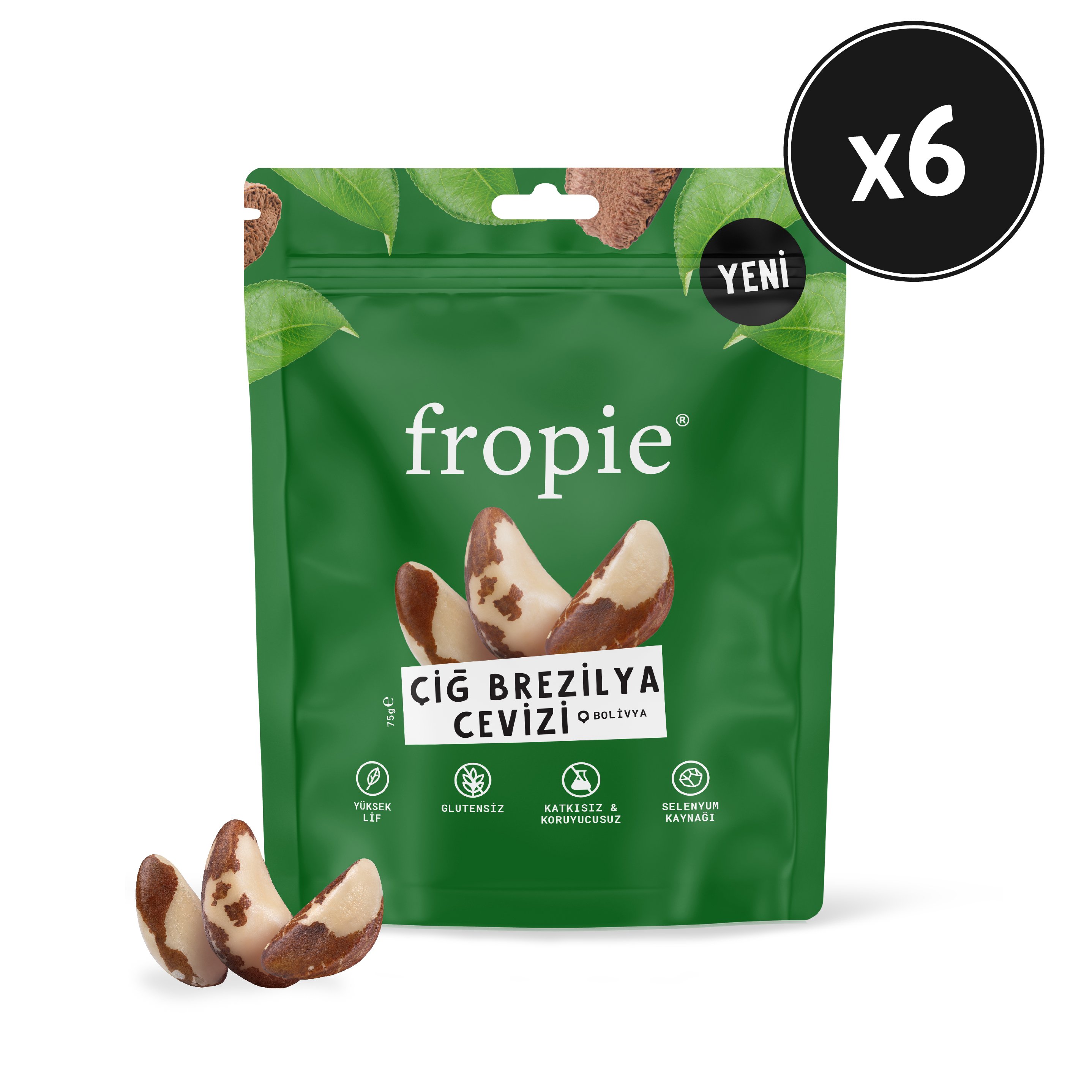 Çiğ Brezilya Cevizi 75 gr x 6 Adet