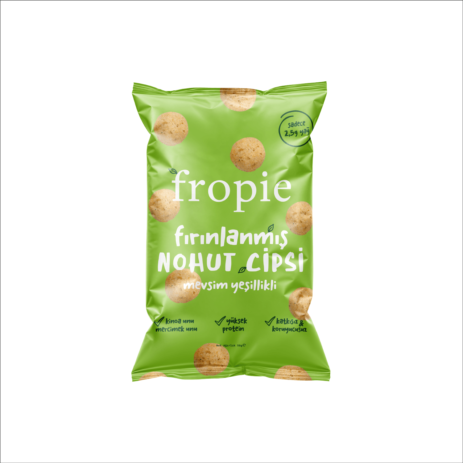 Toptan 12 Adet - Fropie Fırınlanmış Nohut Cipsi Mevsim Yeşillikli