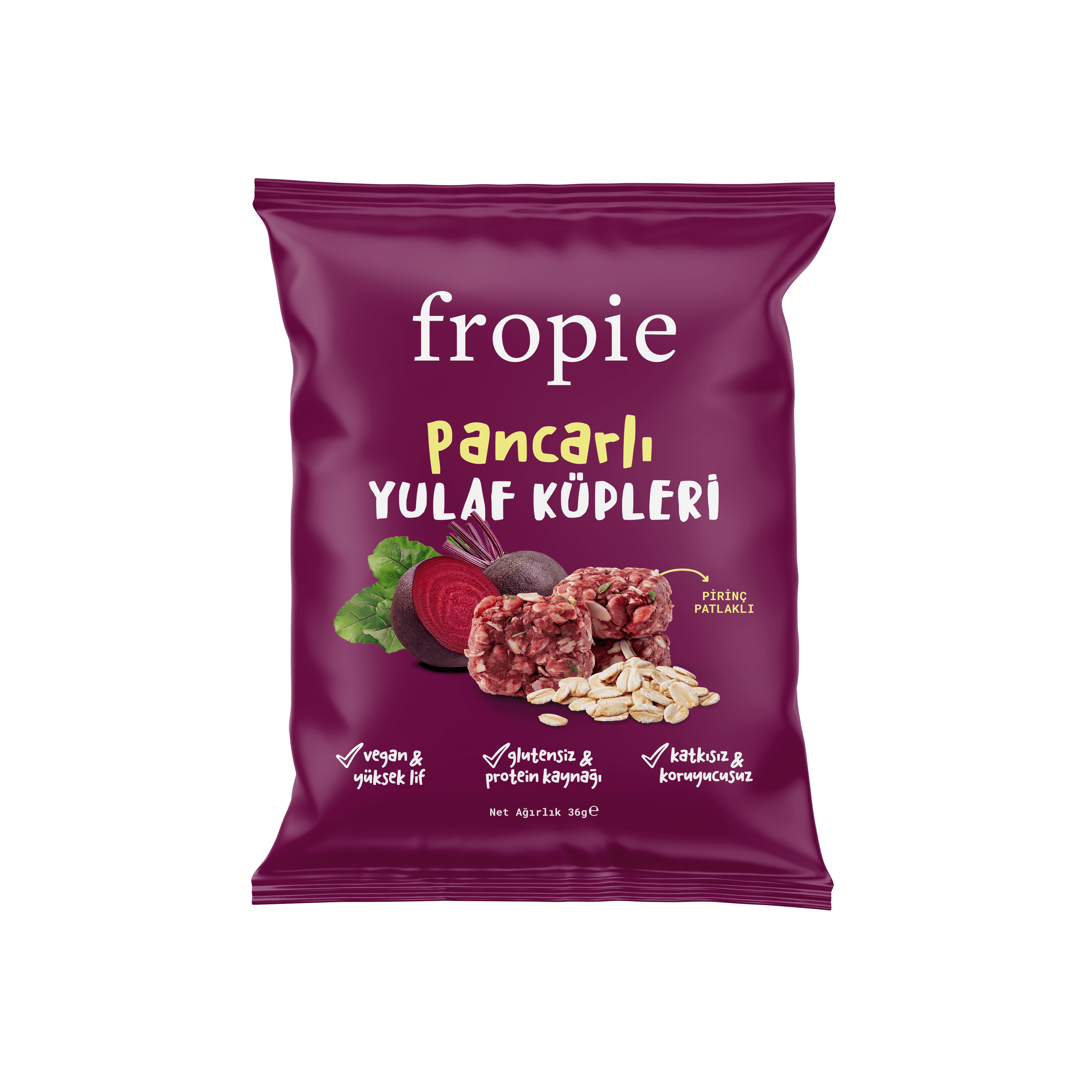 Fropie Glutensiz Yulaf Küpleri Pancarlı 36 gr