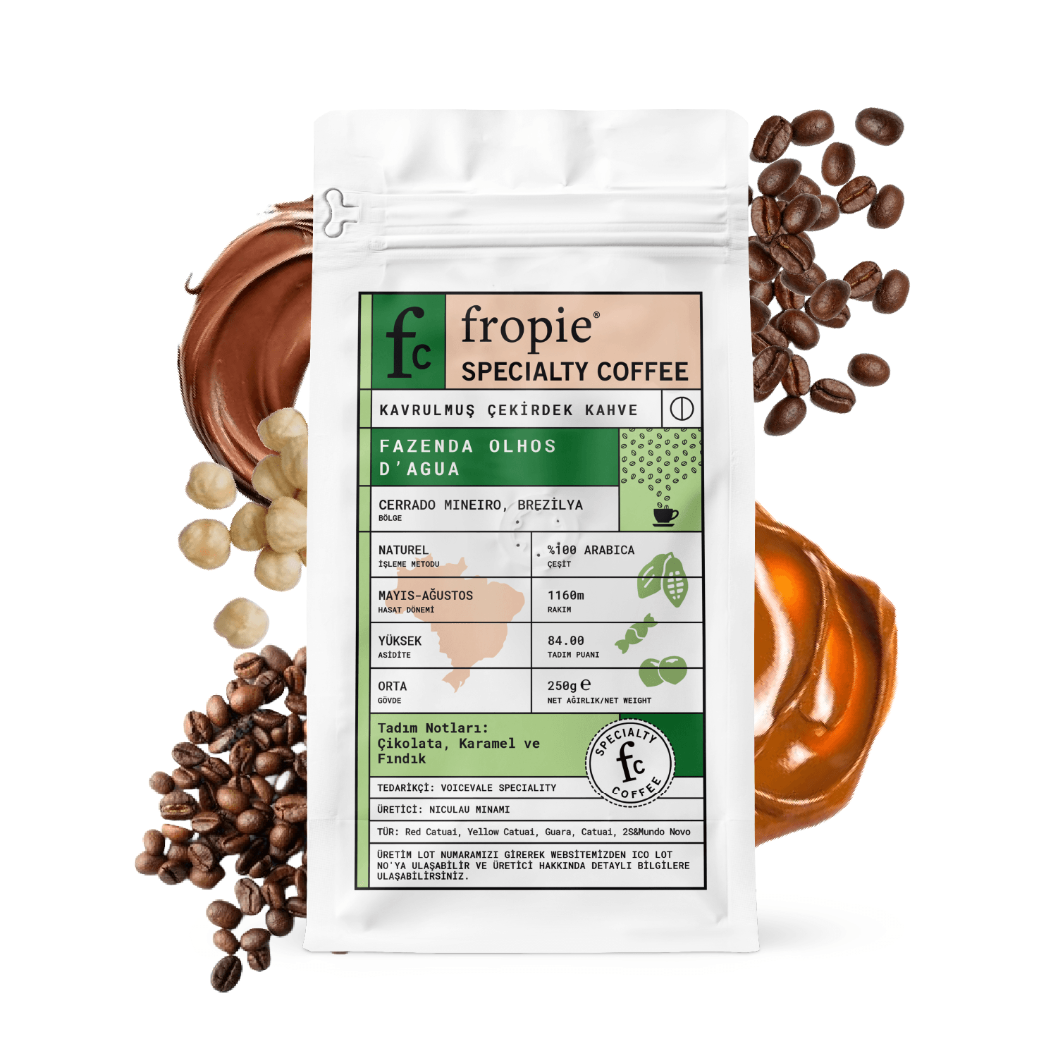 Toptan - Çekirdek Kahve 250gr - Brezilya