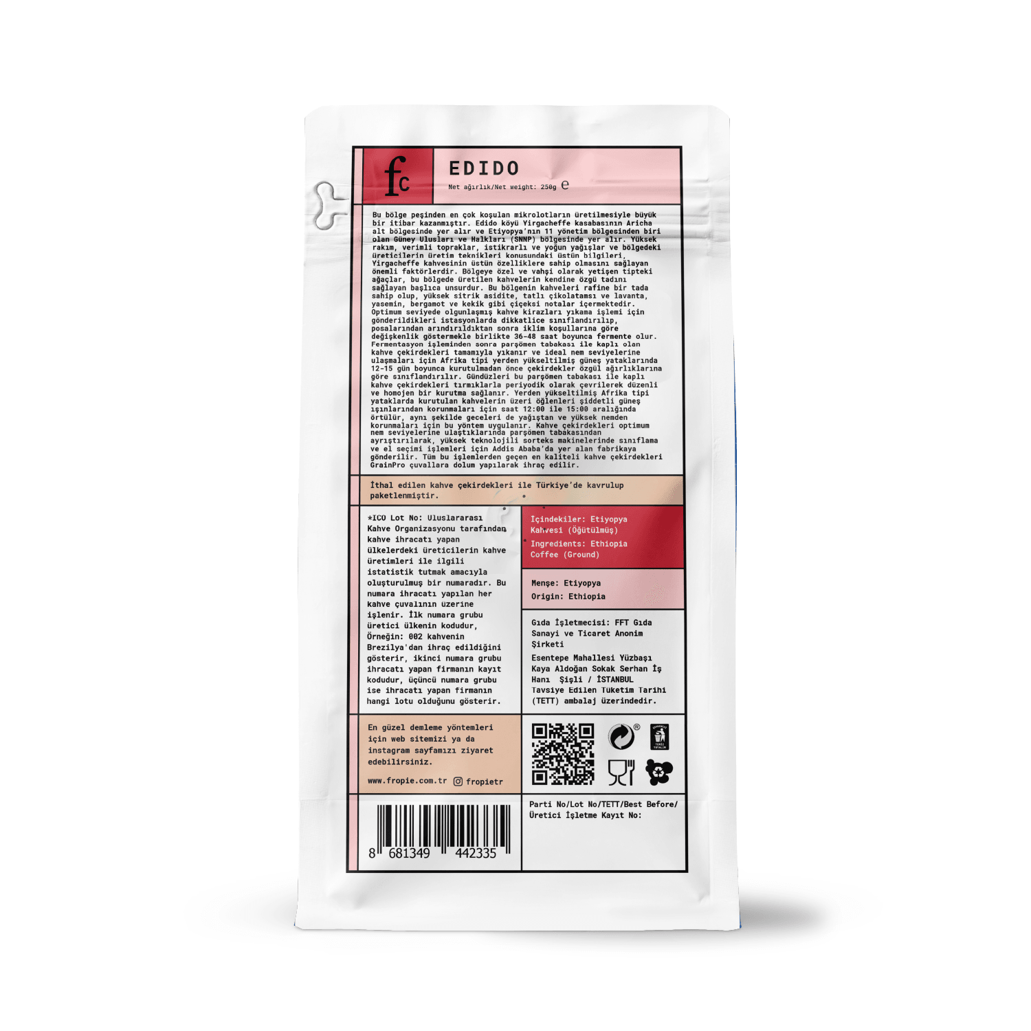 Toptan - Filtre Kahve 250gr - Etiyopya