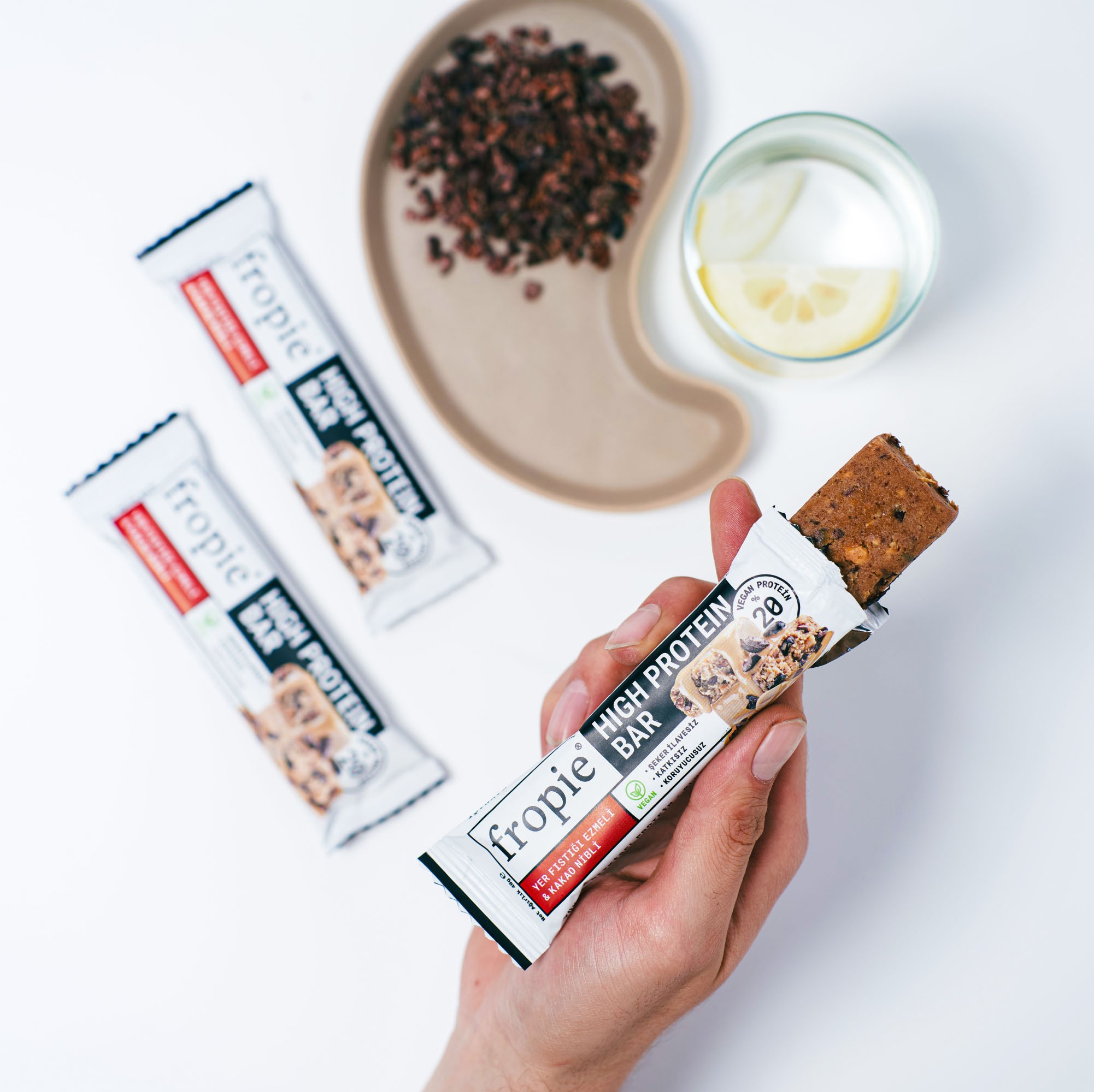 Vegan High Protein Bar -  Yer Fıstığı Ezmeli & Kakao Nibli 40gr x12