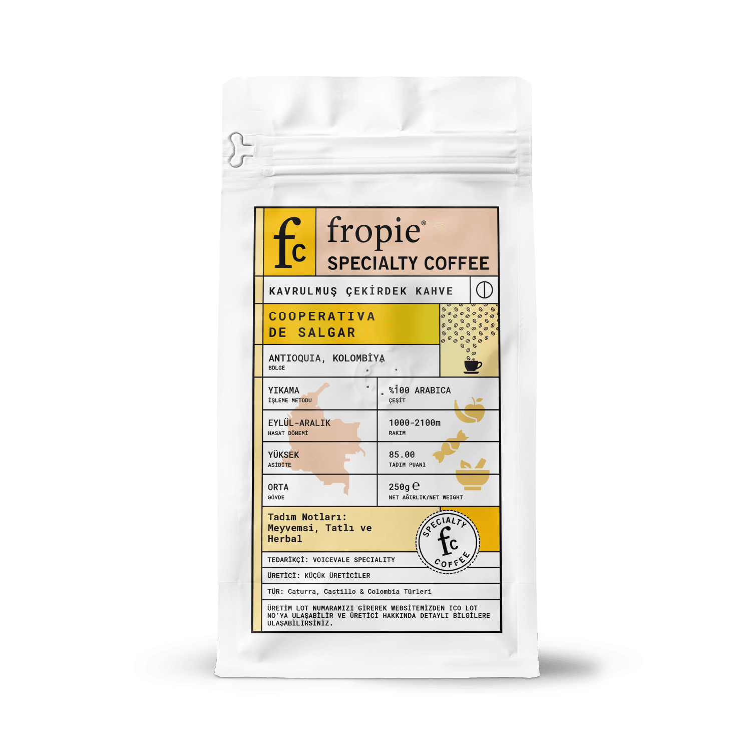Toptan - Çekirdek Kahve 250gr - Kolombiya